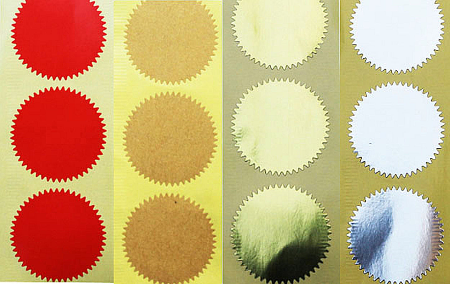 4 Colors (45mm-50mm)Embosser Stickers, Round Embosser Stickers, Envelop Seal Stickers, Blank Certificate Self-Adhesive, Foiled Stickers