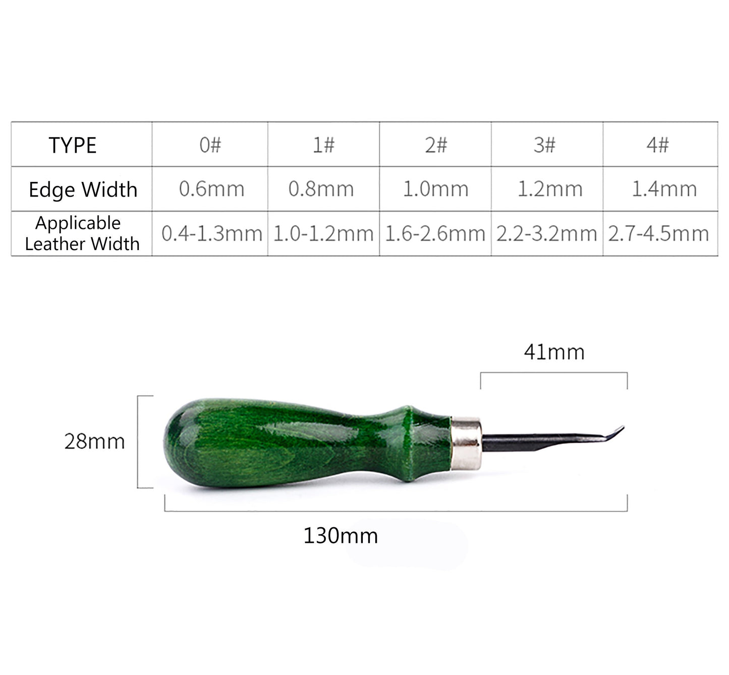 With Wood Handle 0.6/0.8/1.0/1.2/1.4mm DIY Leather Sewing Accessories Hand Craft Leather Edge Beveler Leather craft Tool Skiving Cutter