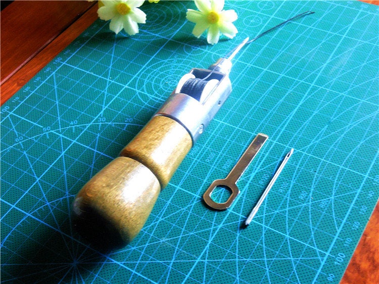 leather Craft - Leather sewing machine Handmade DIY Sewing Machine Wax Line Leather Carving Hand made Tool Needle Sewing Machine