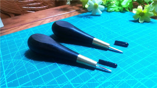 leather Craft - Leather Cone Taper Handle Hand Leather Handle Six pyramid Through hole sewing leather tool