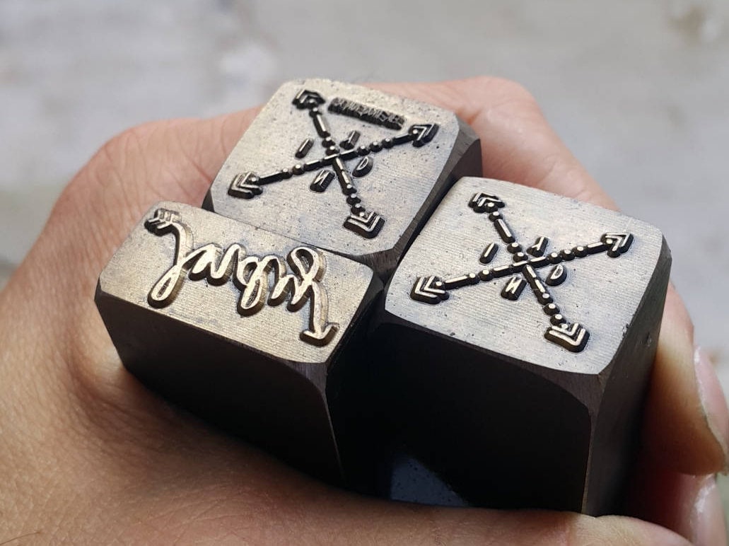 i Will Create Custom Logo Iron STEEL Heat treating design custom carving stamp metal iron JEWELRY tool gold Silver hammer seal wood wooden