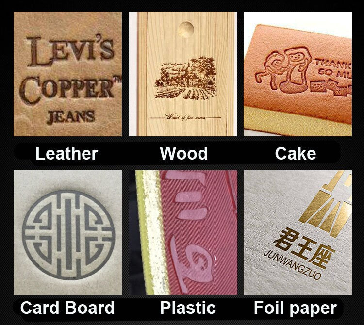 110V/220V Custom leather stamp machine 400C Logo Portable seal Stamp wood bronzing embossing pressure tool label branding printer Hot Foil