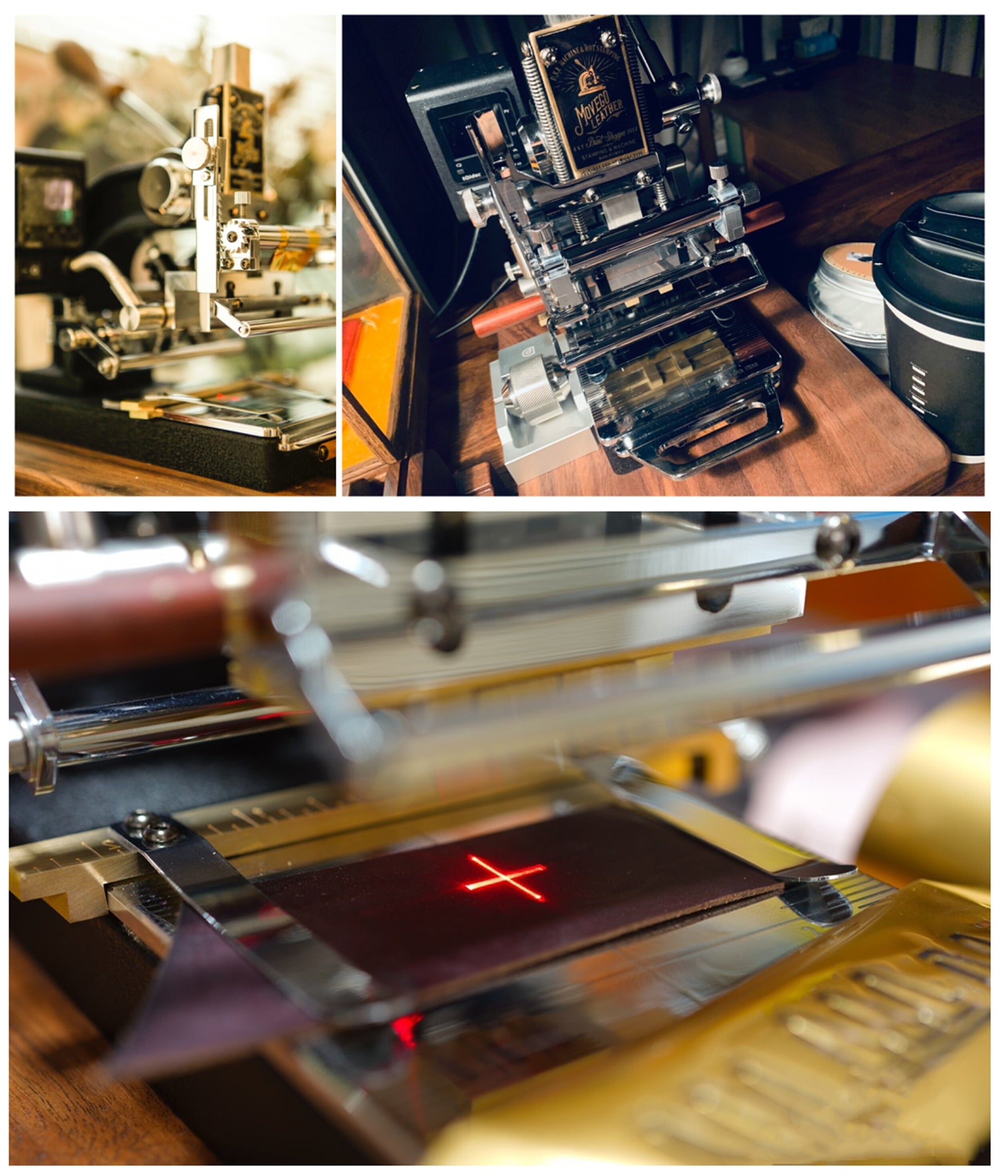 Express Shipping - Vintage style - Laser Locator - Hand operated Hot Foil Leather Stamping Machine