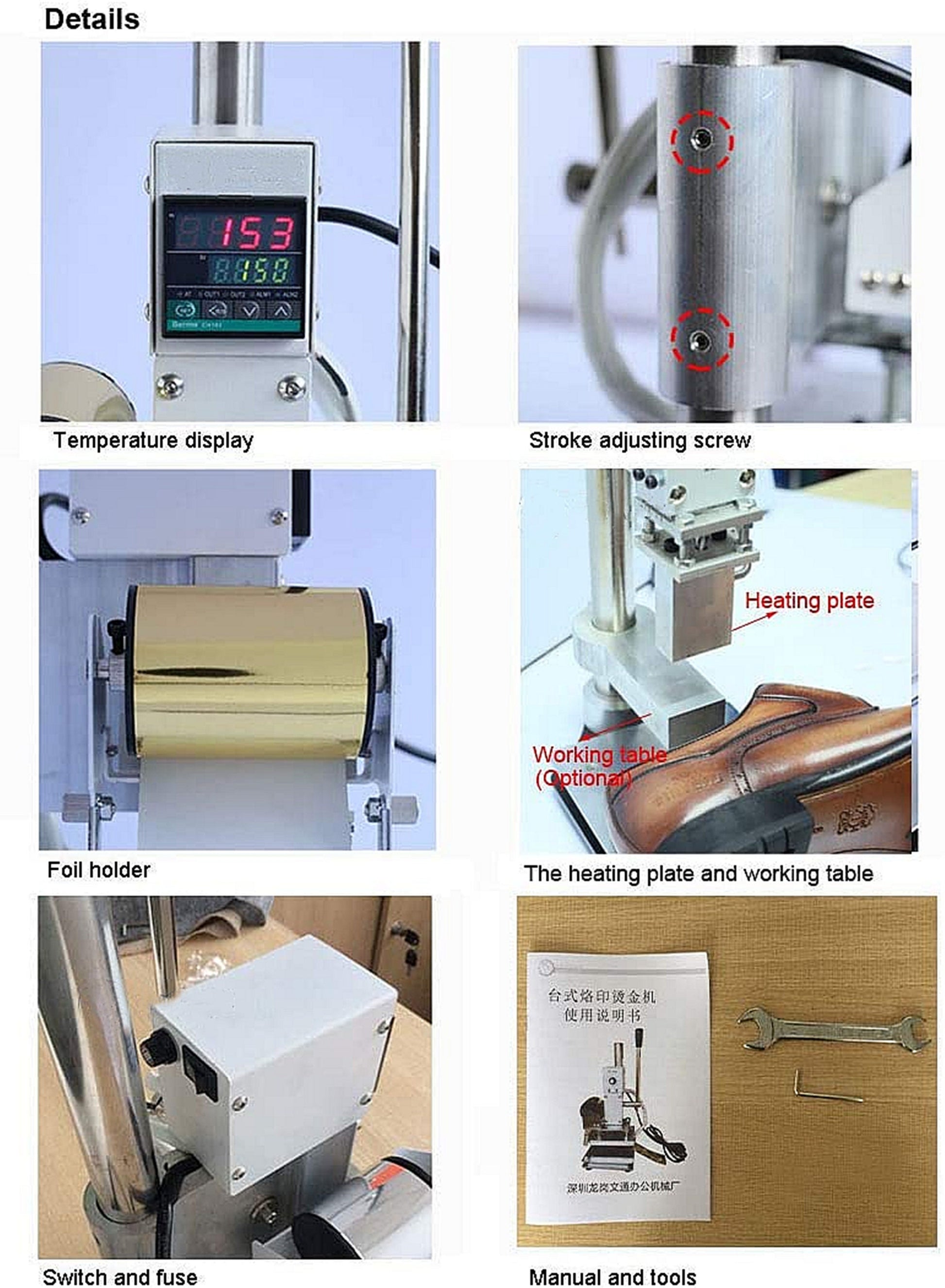 Customize Hot Foil Stamping Machine for Bags and Shoes Logo Embossers for PVC Leather PU Upper Insole DIY Embellishments Branding Embossing