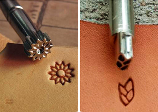 Carving Leather Craft Stamps Tools Art design patterns Stamp-Leather Working Saddle Making Tools,Leather Stamping Tools- flower Punches