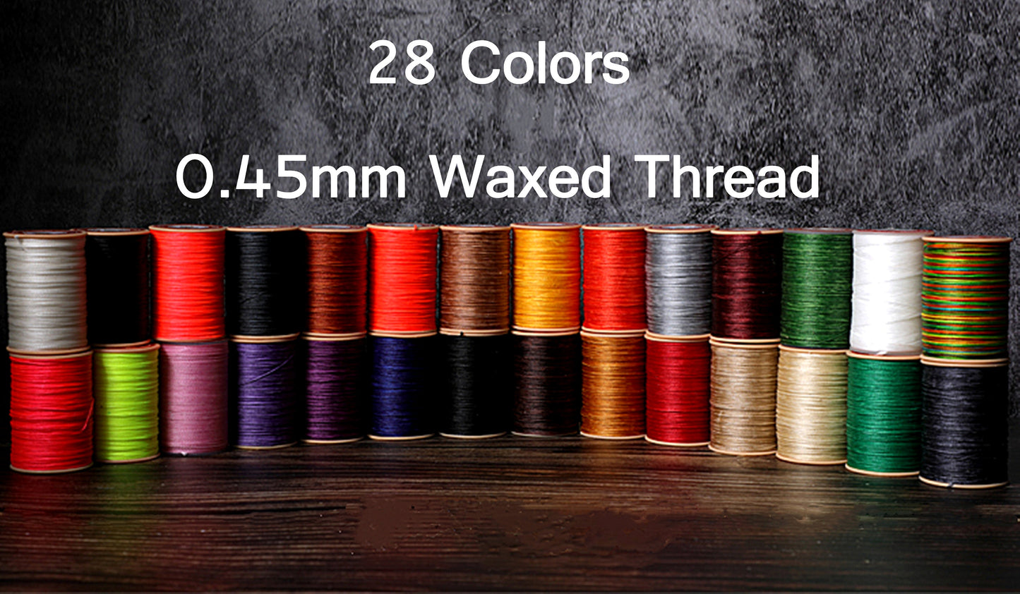 28 Colors 0.45mm Waxed Thread, Color Leather Thread, 480 Yards Per Color Leather Sewing Thread Hand Stitching Thread for Hand Sewing Leather