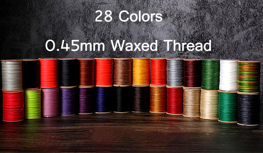 28 Colors 0.45mm Waxed Thread, Color Leather Thread, 480 Yards Per Color Leather Sewing Thread Hand Stitching Thread for Hand Sewing Leather