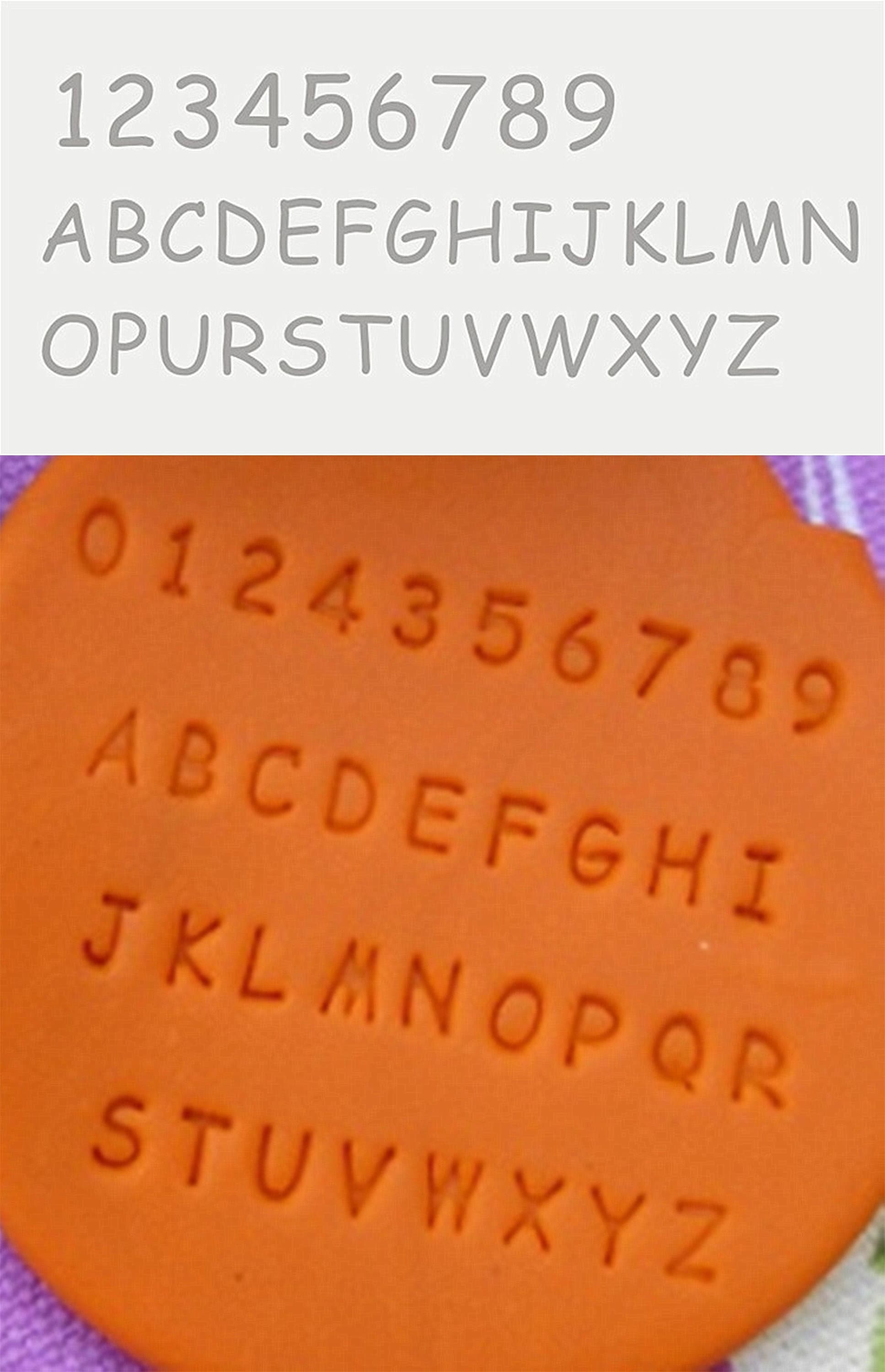 Full English Alphabet letters and Numbers Soap Stamp, Custom Plastic Soap Stamp