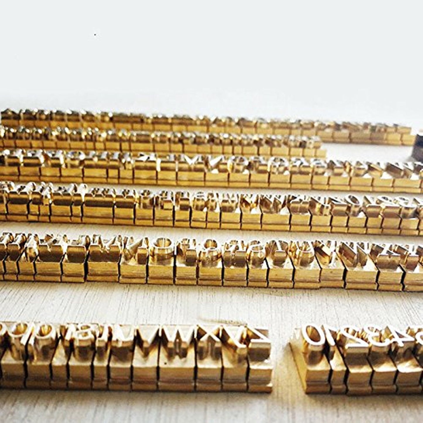 Custom Leather Stamp 26 Alphabet Stamp Brass Metal letters Stamp- brass Holder wood Stamp Letters Set Tool-(Double line Holder)