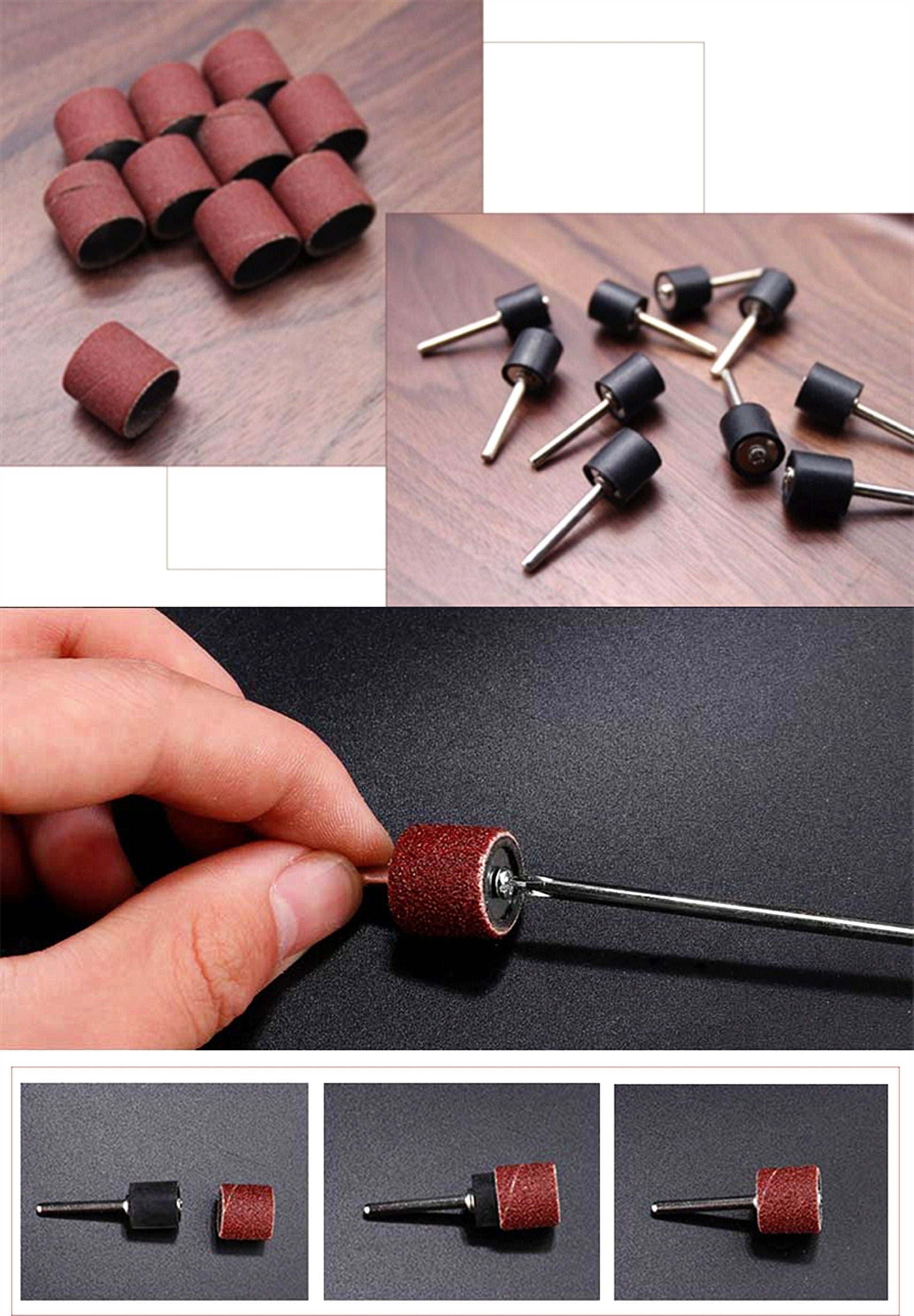 Burnisher Bits Set - Leather Edge Grinding Machine Polishing Tool,Leather Pointed Head Leather Tool