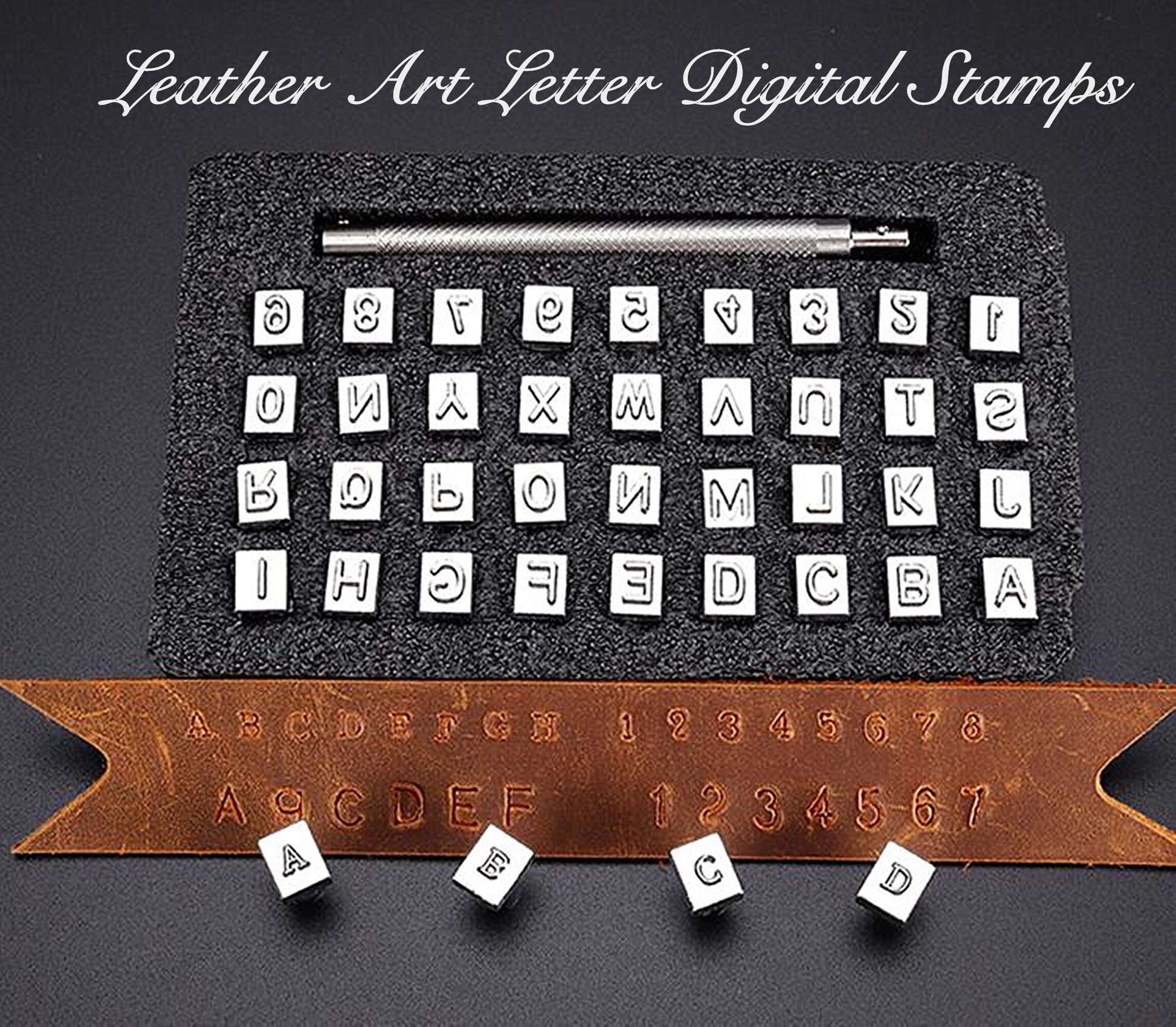 26 Letters Alphabet & 10 Numbers Imprinted Leather embossing stamping Tools for diy Leather Bag Shoes Craft Marking Leather Punching Tools