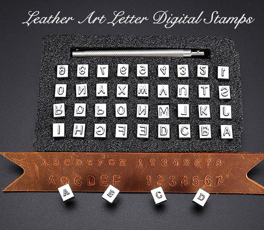 26 Letters Alphabet & 10 Numbers Imprinted Leather embossing stamping Tools for diy Leather Bag Shoes Craft Marking Leather Punching Tools