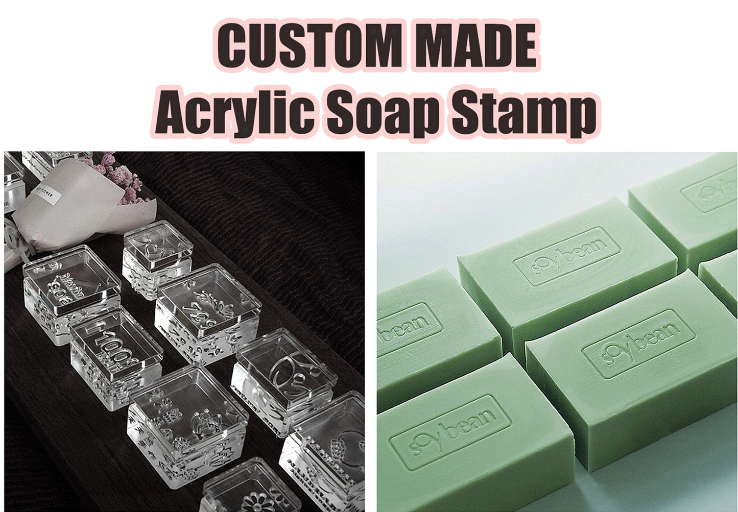 Acrylic Soap Stamp，Custom Personalized High Transparency Acrylic Soap Stamp To Imprint Custom Logo