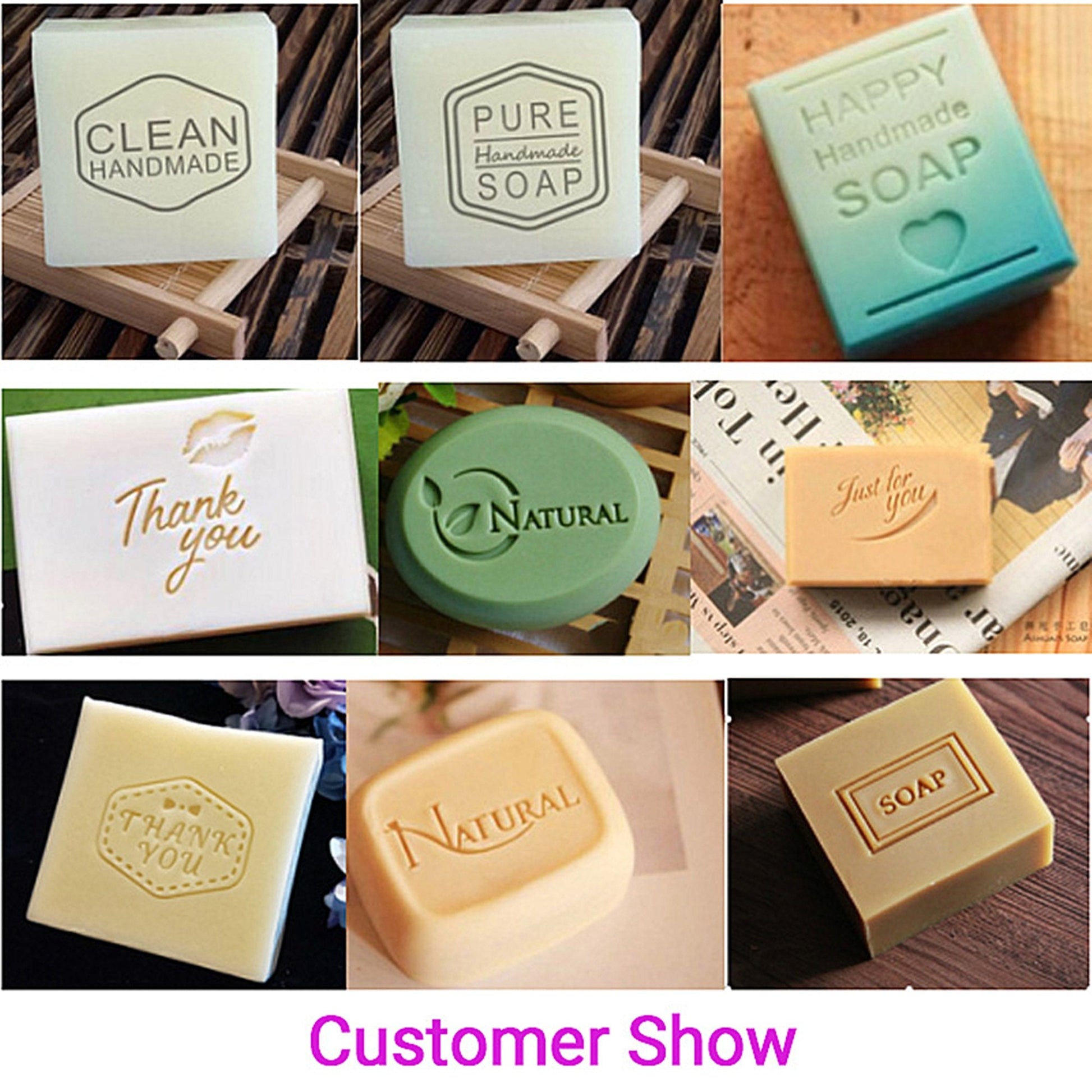 Soap stamp custom Acrylic Soap logo Stamp Handmade clay Making Stamp tool Mold Clear Diy Soap Seal With Handle girl birthday