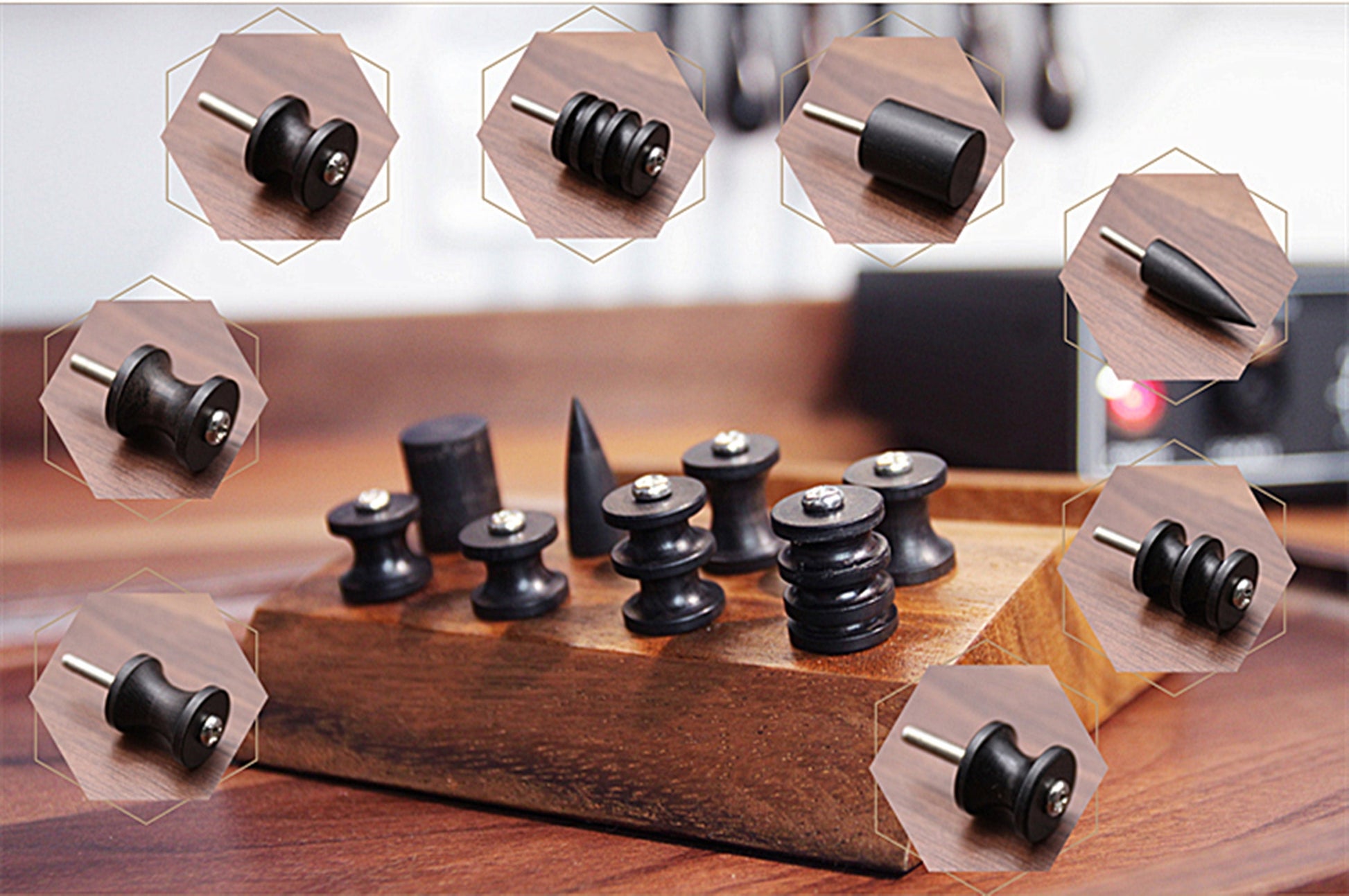Burnisher Bits Set - Leather Edge Grinding Machine Polishing Tool,Leather Pointed Head Leather Tool