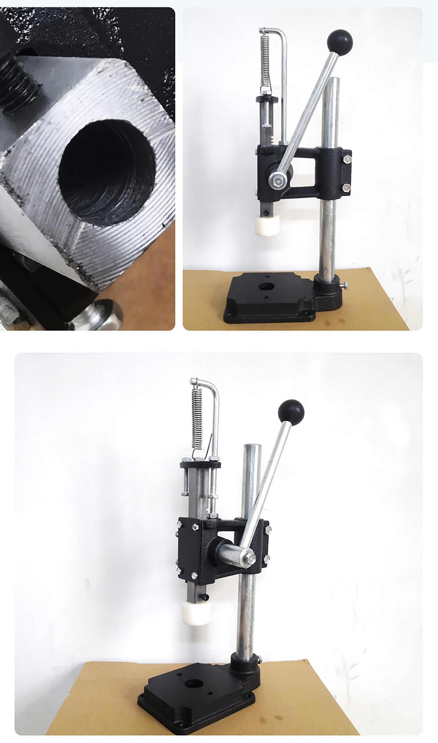 Leather Hole Puncher Hand Punching Machine,Manual Press Puncher Punch Tools for DIY Leather Craft Punching Holes,Press Machine,pressure tool