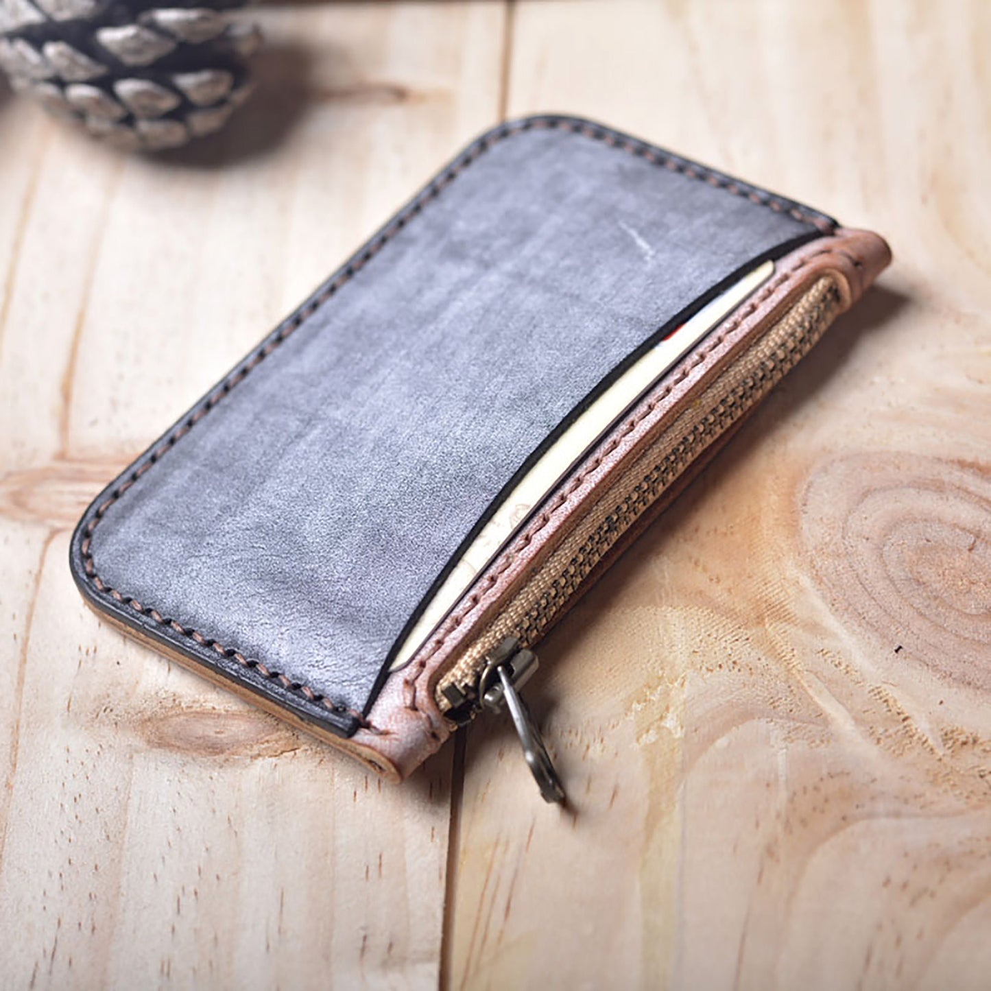 Coin Purse Card holder with Zipper,Leather die cutter,Coin Purse,coin bag,punch tool,Leather Punch Die,Mould Wooden die Leathercraft Tool