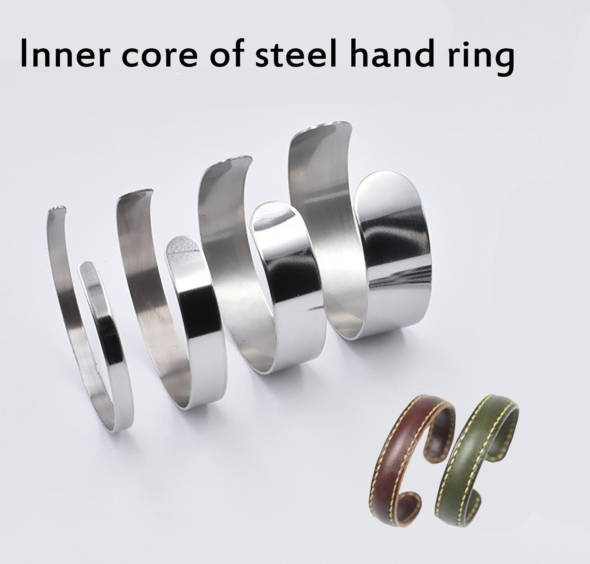 Highly Polished Stainless Steel bracelet inner core,inner core of steel hand ring,Handmade bracelet,supplies for leather bracelet