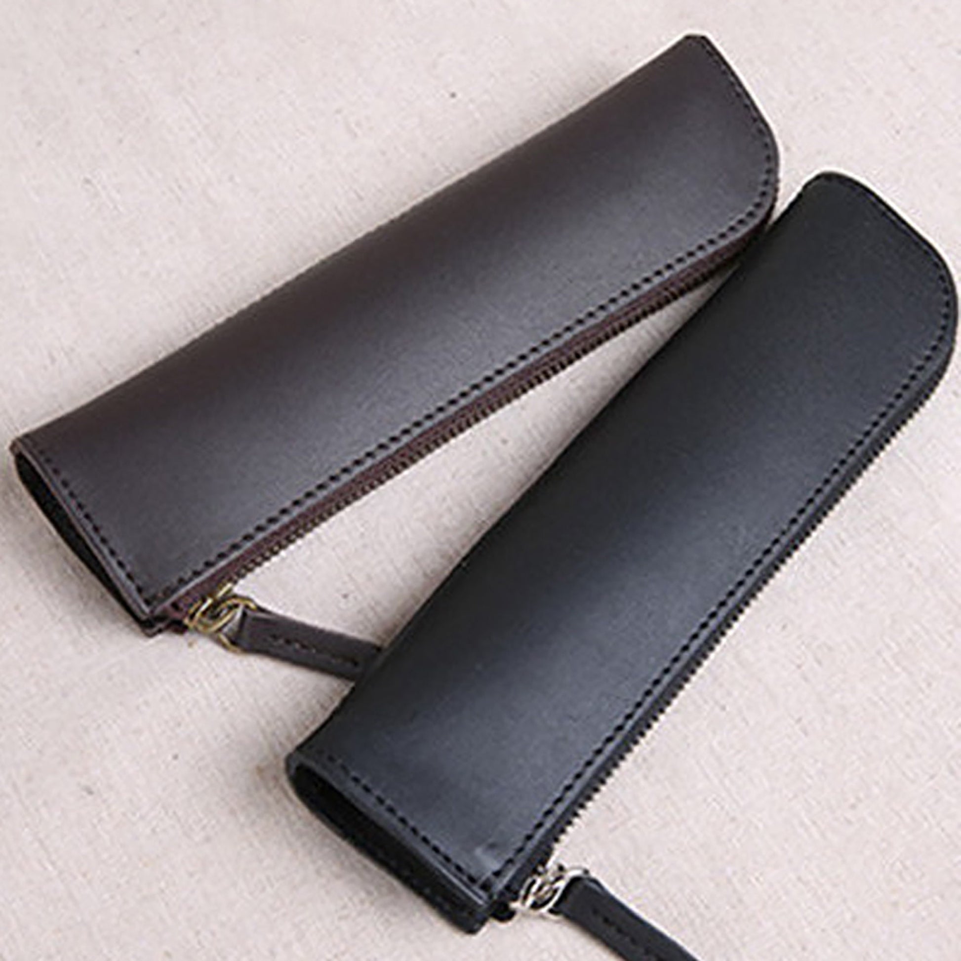 Pencil Case Genuine Leather Leather die cutter - Pen Case Stationery Bag Zipper Pouch Pencil Holder-Handmade Pen Pouch diy