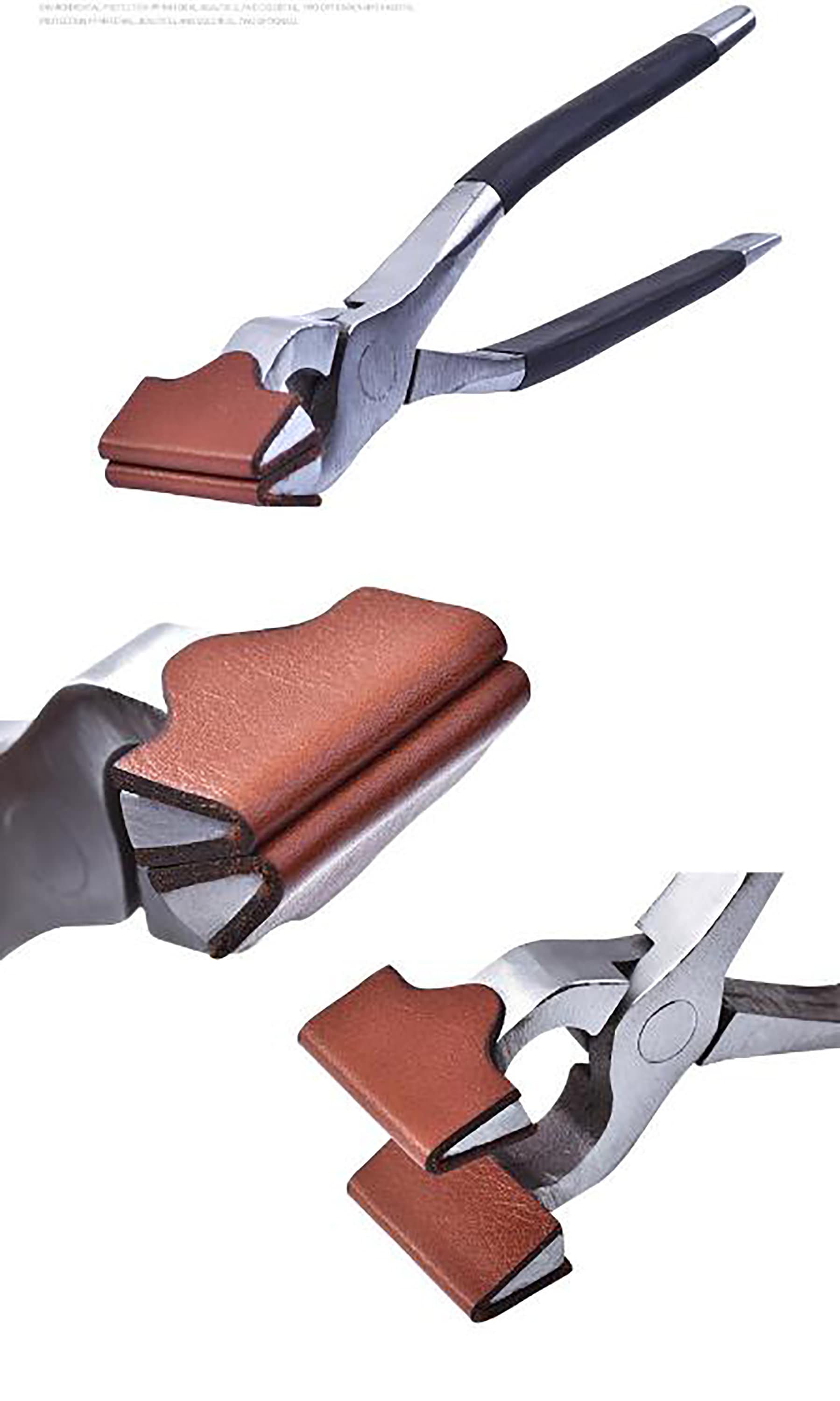 Leather craft Flatten Plier Clamp,Edge Adjustment Clamp for Bag Purse Belt Handbag Making Tools Leather Press Flatten Wide Mouth Plier