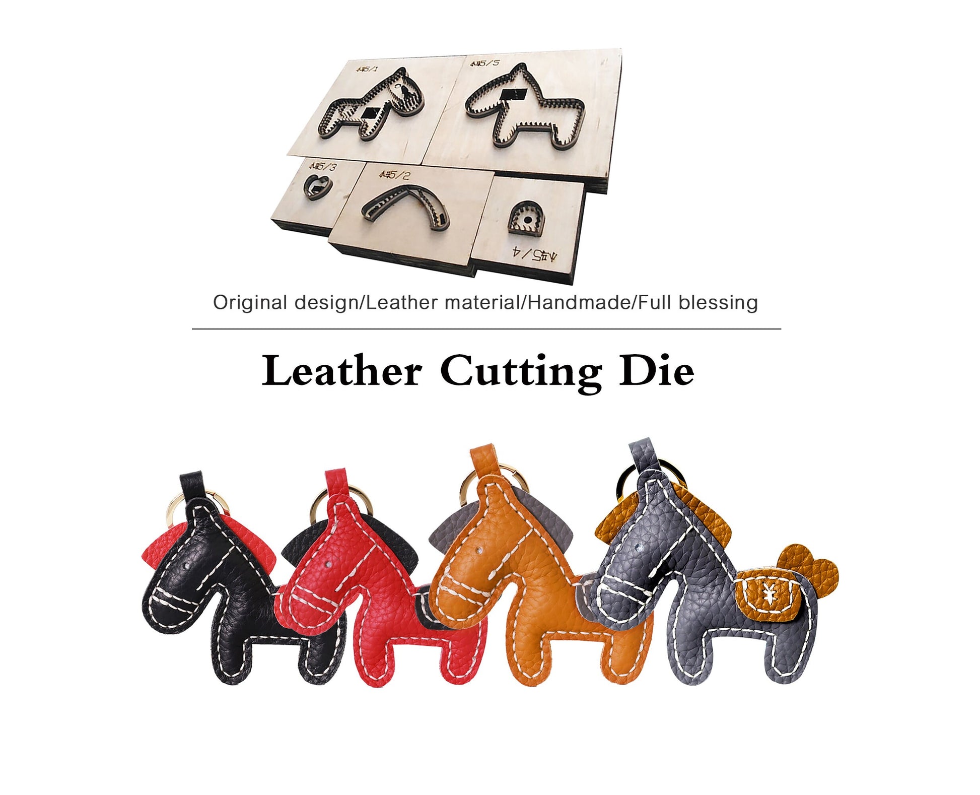 Cute Horse Keychain Steel Cutting Dies Leather Keychain Cutter Tool Mould Template DIY,Metal Cutting Die Handmade