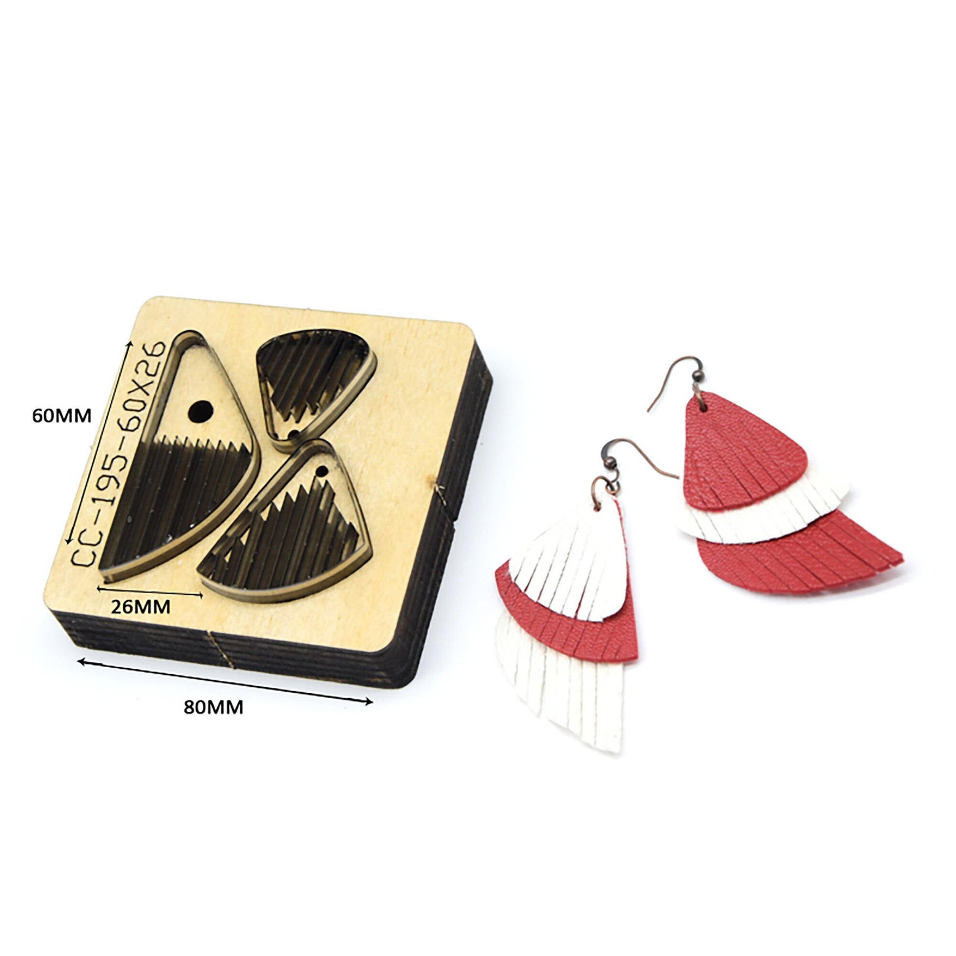 Leather Tassel earrings DIY Earrings Punch Blade Cutting Mold Wood Die Cutter For Leather Paper Crafts Leather Tools, Handmade Earrings tool