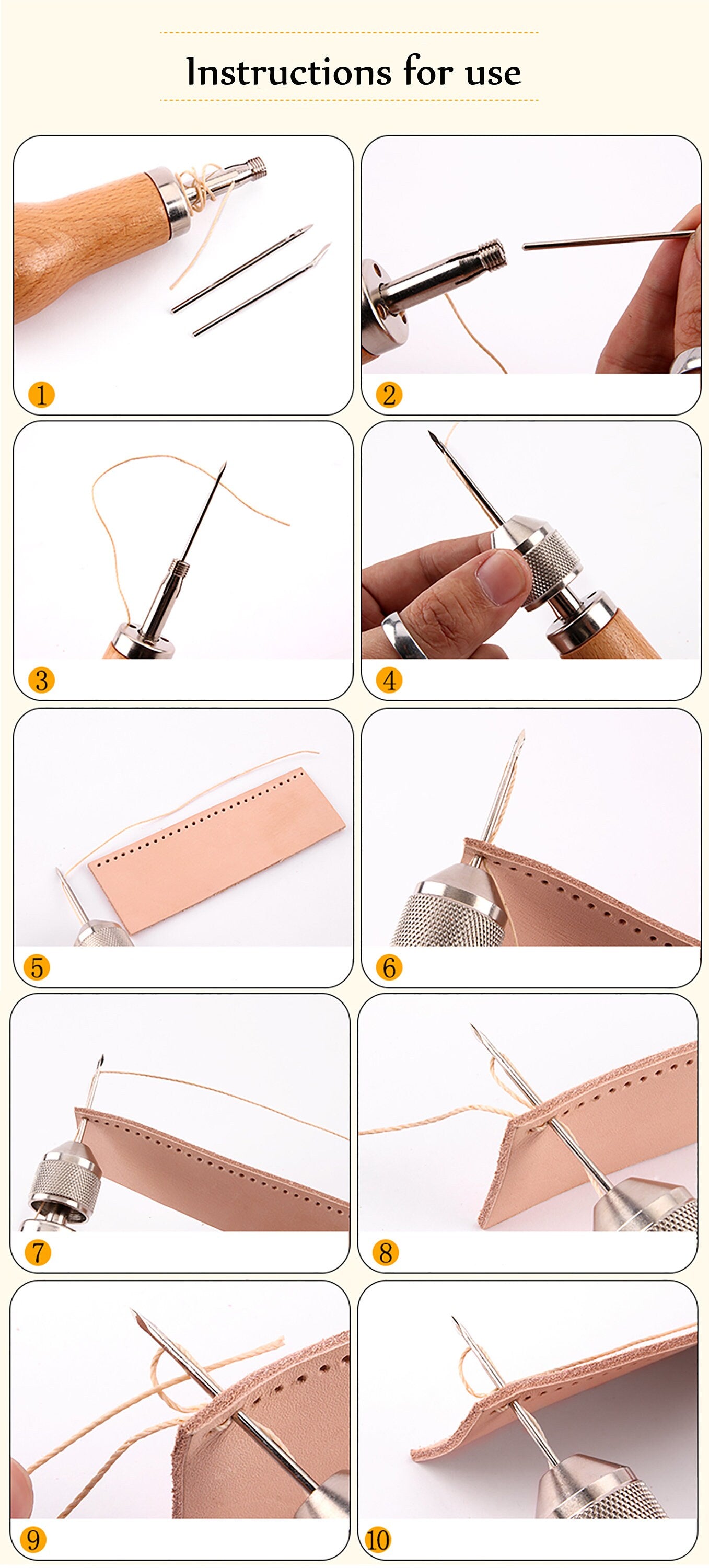 DIY Leather Sewing Tool Leather Hand Sewing Machine Waxed Thread for Leather Craft Edge Stitching Belt Strips Shoemaker Tools