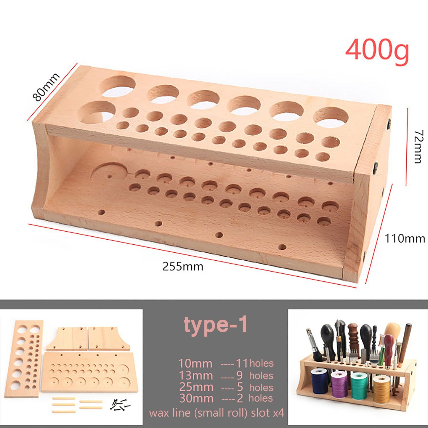 Wooden Leather Tools Storage Box Shelf Leather Tool Organizer Leather craft Tools Holder Punch Storage Box Organizer