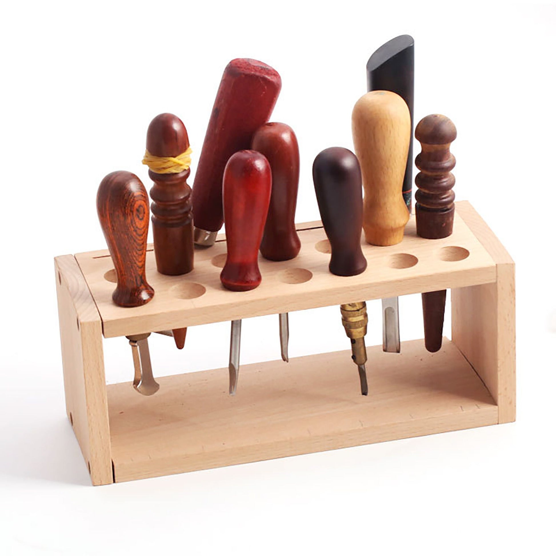 Wooden Leather Tools Storage Box Shelf Leather Tool Organizer Leather craft Tools Holder Punch Storage Box Organizer