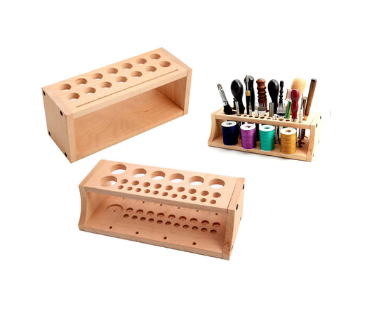 Wooden Leather Tools Storage Box Shelf Leather Tool Organizer Leather craft Tools Holder Punch Storage Box Organizer