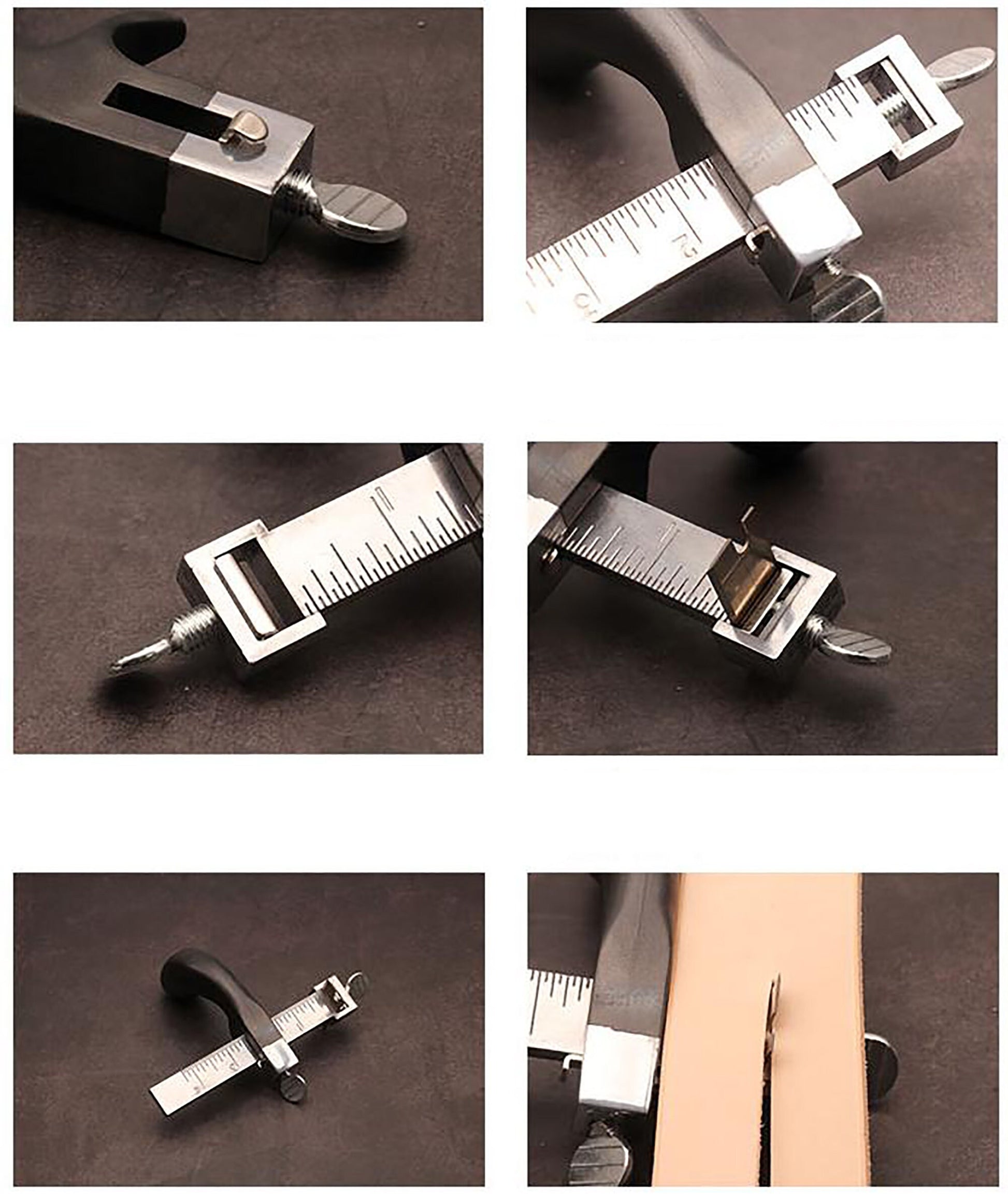 Professional Leather Strap Cutter Draw Gauge Leathercraft Strip Belt Tool DIY Hand Cutting Leather Tools with 3 Sharp Blades