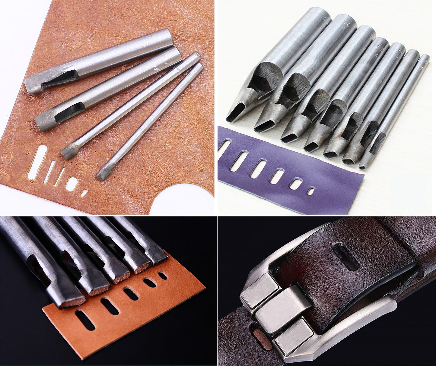 DIY leather punching punch tool oval waist punch flat mouth punch rounded word flat Punching DIY Leather craft Puncher