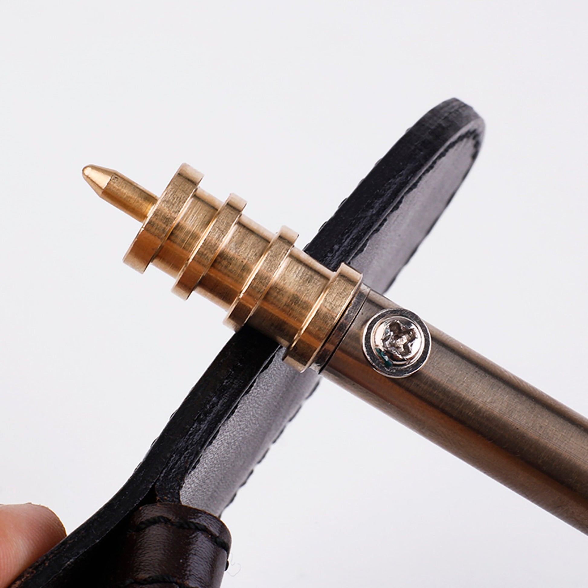 Leather Edge Hot Process Burnisher, Leather Soldering Iron Tip for DIY Leather Edge, Brass(Flat/Arc Sealing Edge)