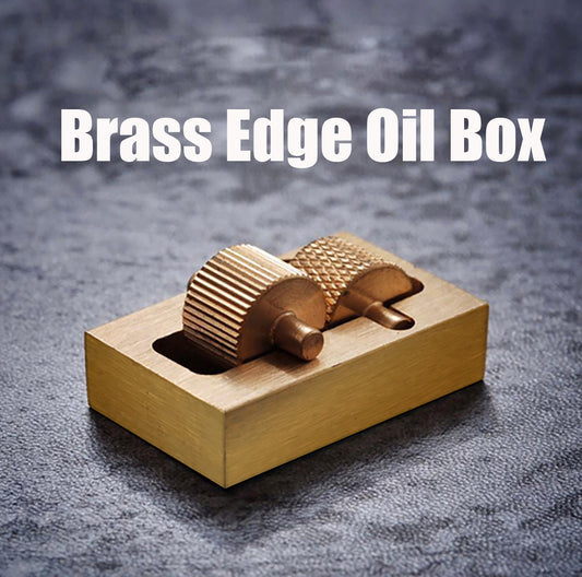 Brass Edge Oil Box Leather craft tools leather material fabric edge dye box Brass Edge Oil Box With Two Rollers Mini Side Oil Hopper Box