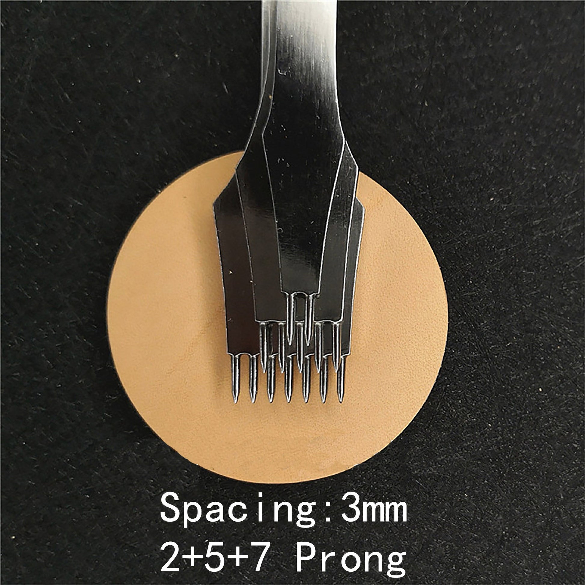 3pcs 4/5/6mm high strength steel Leather stitching Prong Tool Set Circular Cut Round Hole Punch Lacing Stitching Chisel for Leather Craft