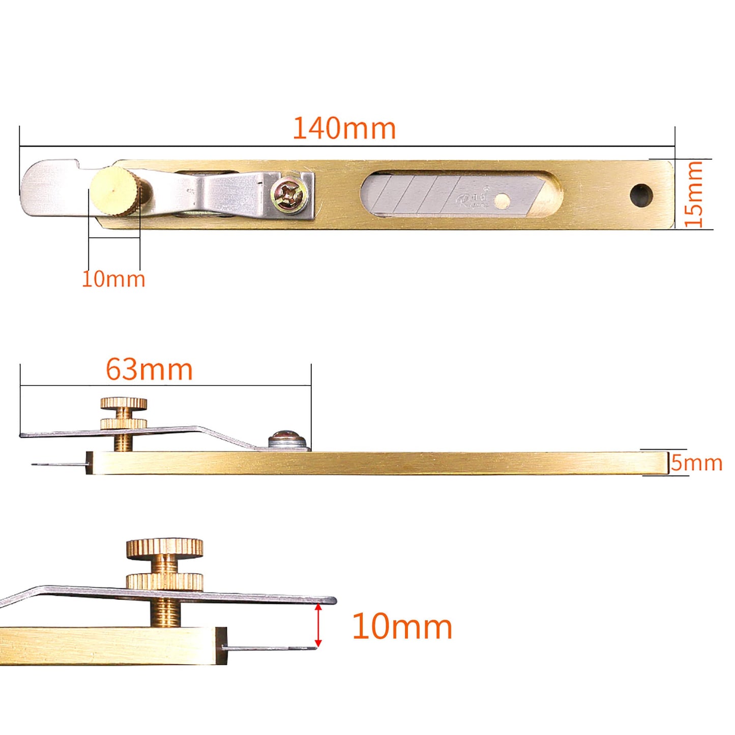 DIY Incision Cutter Knife Copper Trimming Knife With Blade Leather Cutting Tool Patchwork Fabric Splitter for Leather Tools