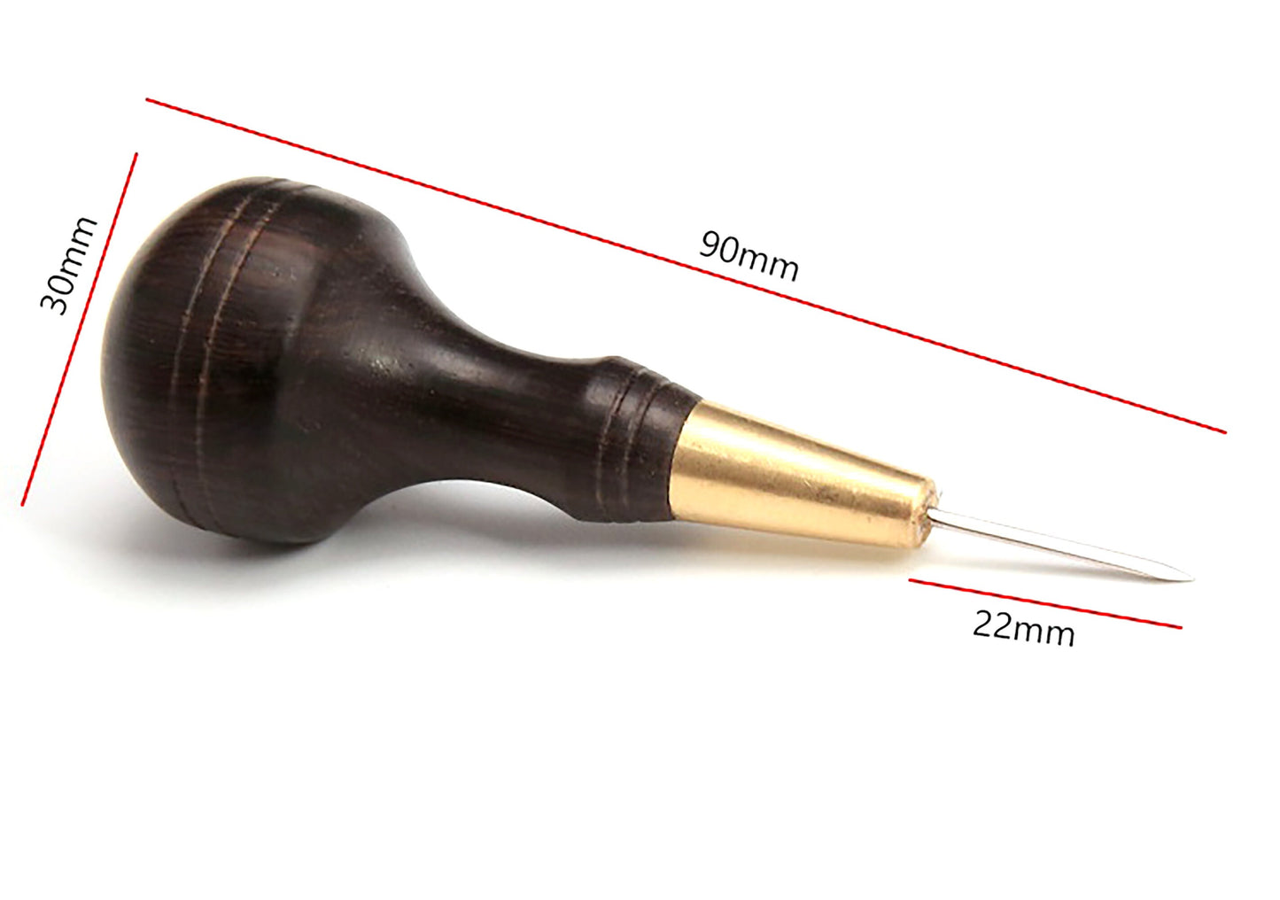 1.5/3/4/5/6mm Stitching Awl with Diamond Shape Blade cutter cutting leather cut with good wooden handle professional leather craft