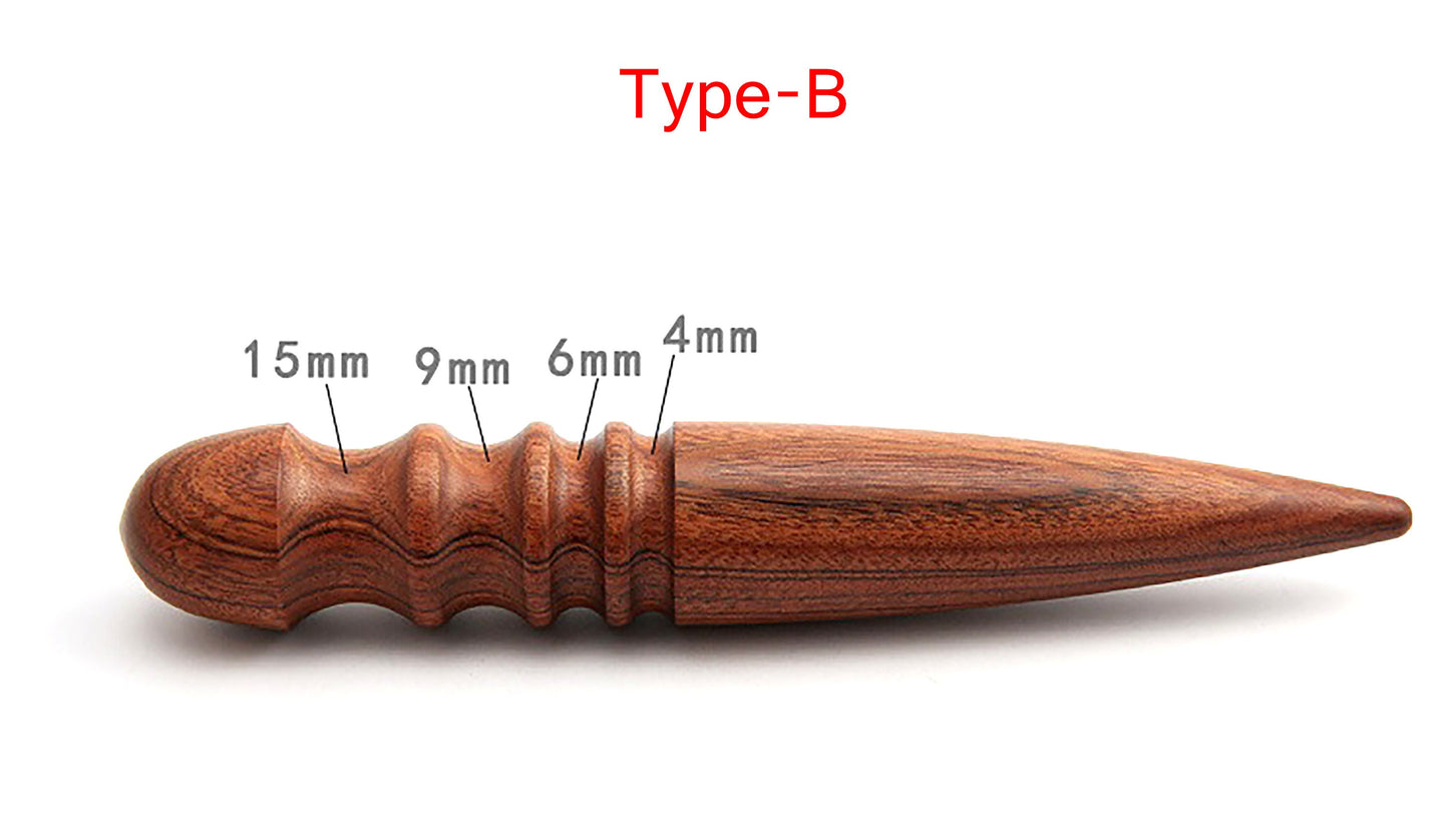 Leathercraft Tool Edges Slicker Round Wood Multi-Size Leather Edge Slicking Burnishing Supplies Leather Burnisher