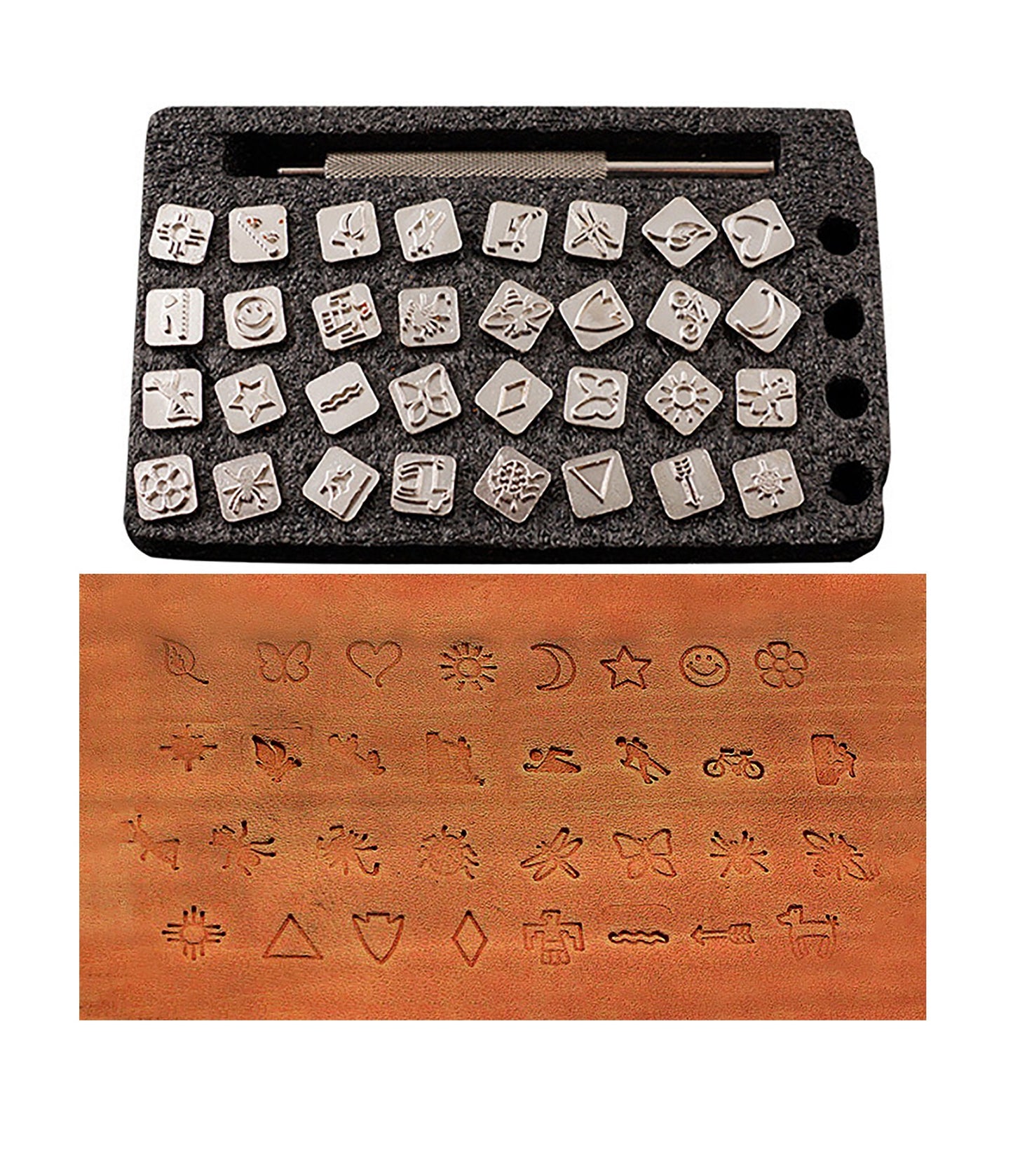 32Pcs Animals Pattern Steel Punch Stamps Set for Leather Craft DIY Embossing Tools for handmade diy wallets, bags, decorations