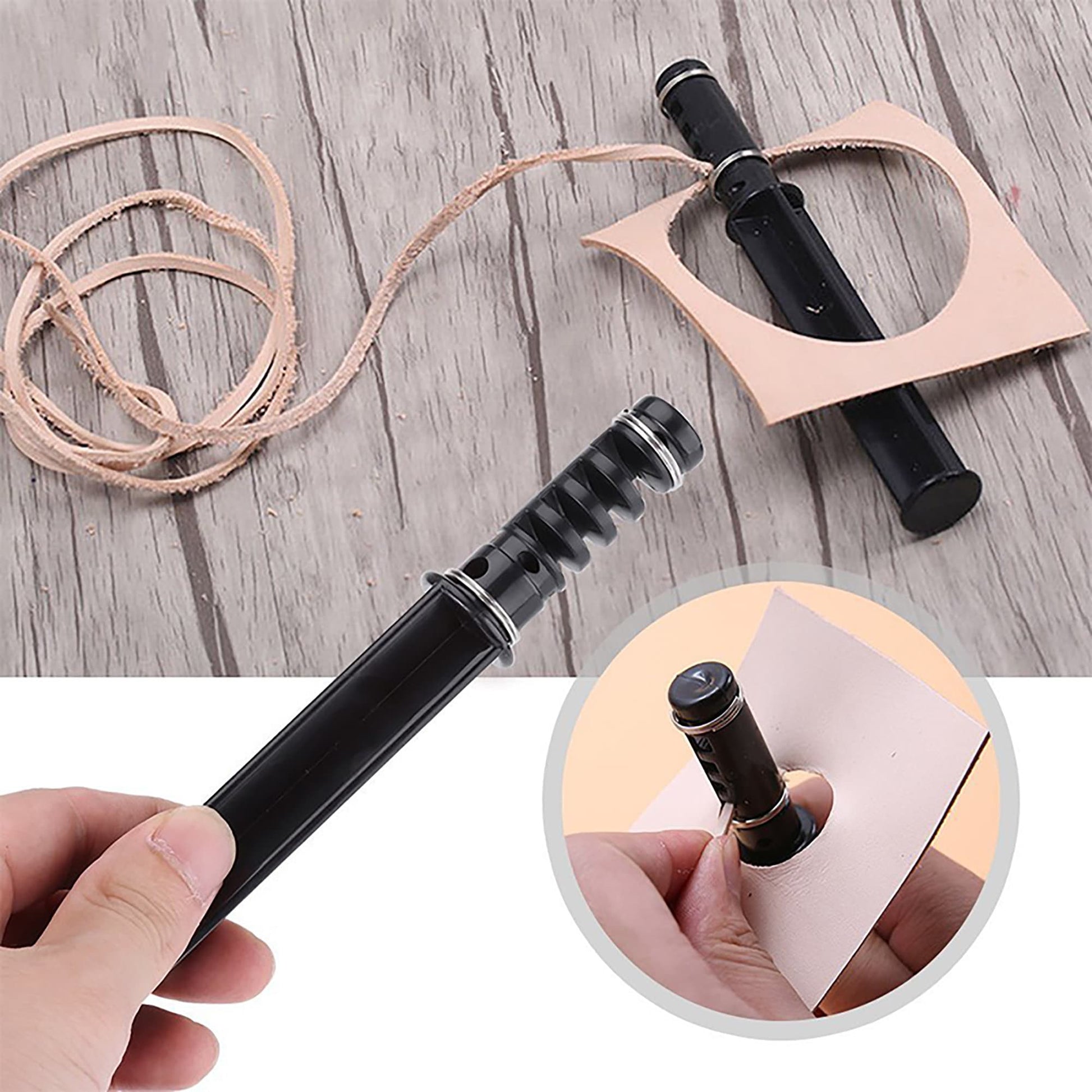 Leather Cord Knife Crafts Tools Rotary Cutting,DIY Leather Craft Lacing Lace Cord Maker Design Strip Cutter Tool with 3 Blades