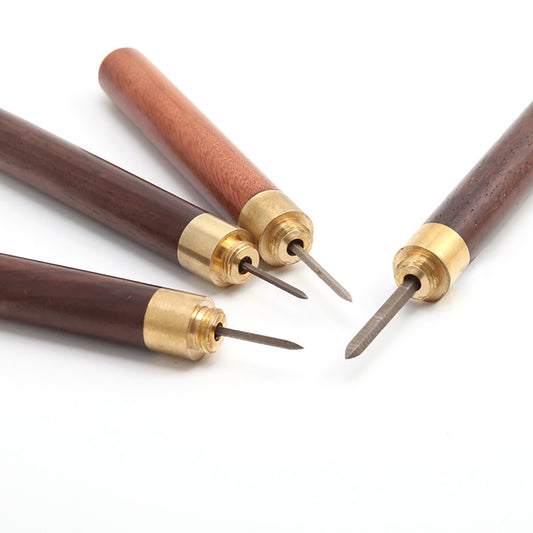 Diy Leather Handcraft Tools Diamond Cones Poking Holes Leather Perforated with Lid Diamond Cones Wooden Handle 3/4/5 / 6mm