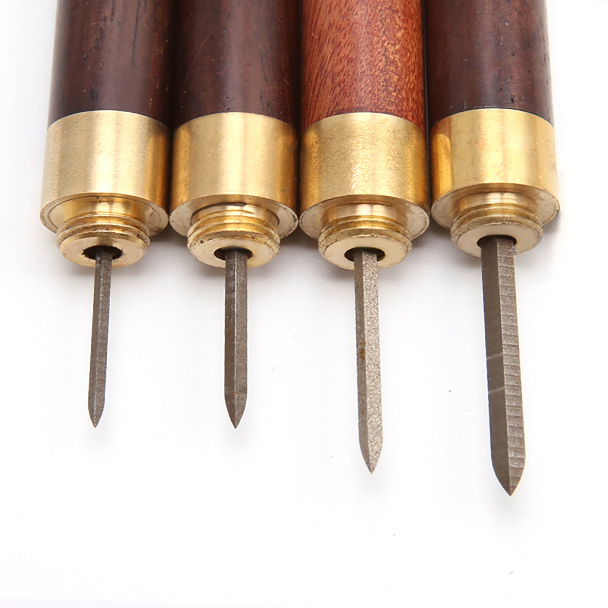 Diy Leather Handcraft Tools Diamond Cones Poking Holes Leather Perforated with Lid Diamond Cones Wooden Handle 3/4/5 / 6mm