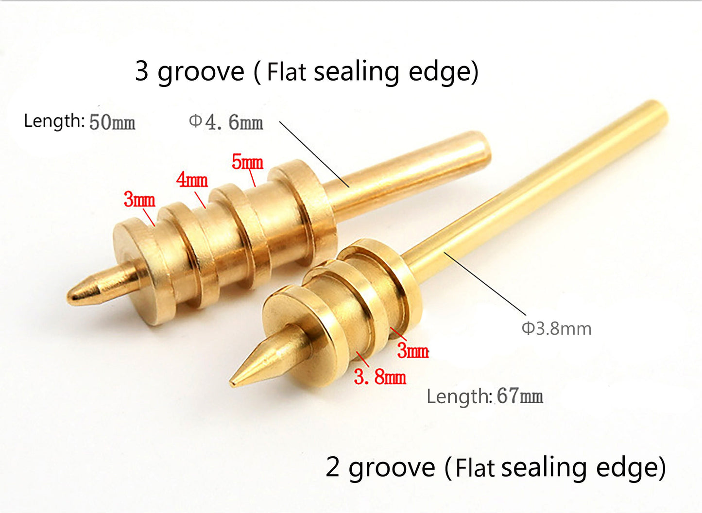 Leather Edge Hot Process Burnisher, Leather Soldering Iron Tip for DIY Leather Edge, Brass(Flat/Arc Sealing Edge)