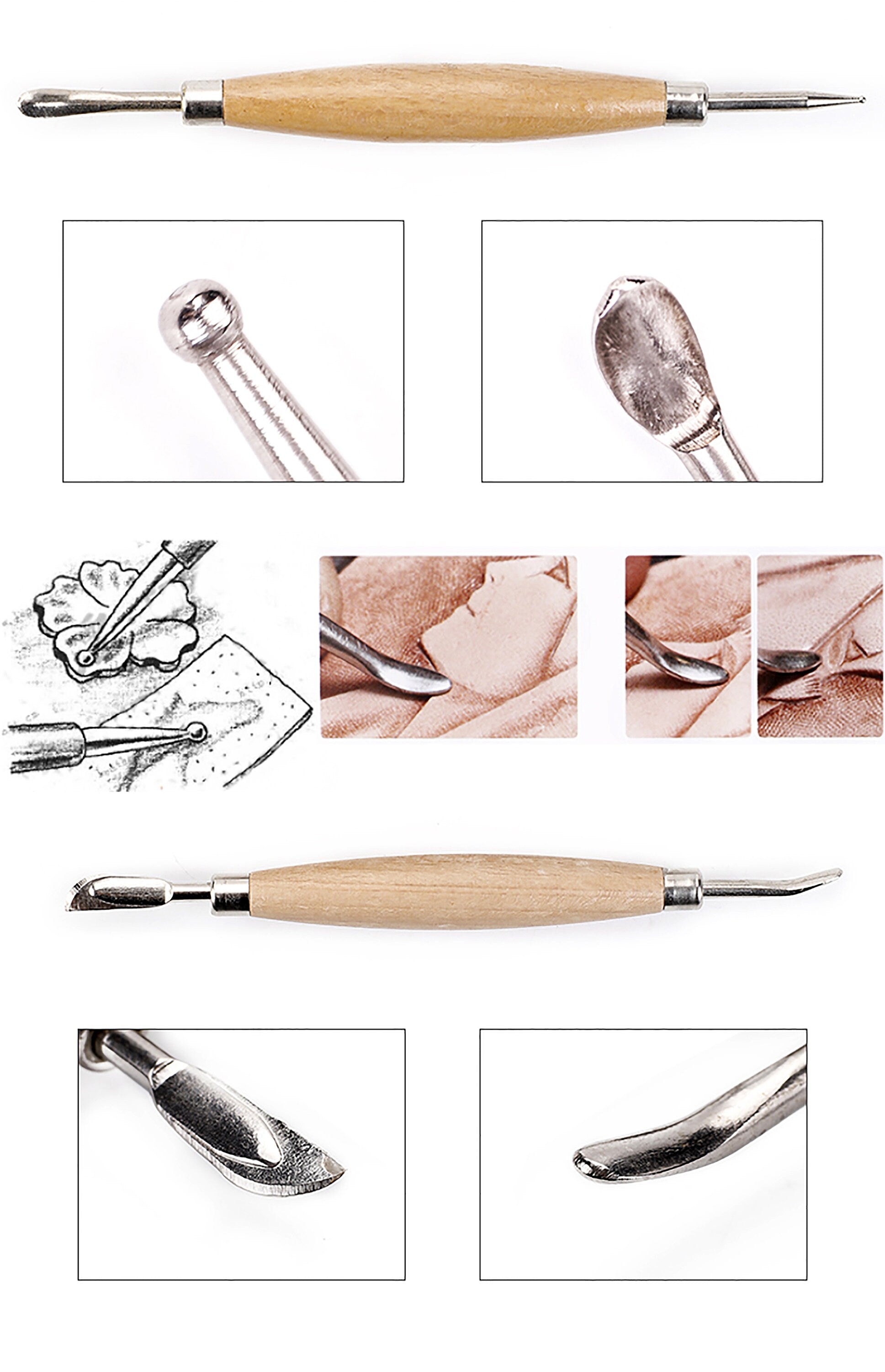 Leather carving DIY pressure wiper Leather shaping Press the drum Manual scribing tool stroke shaping tool