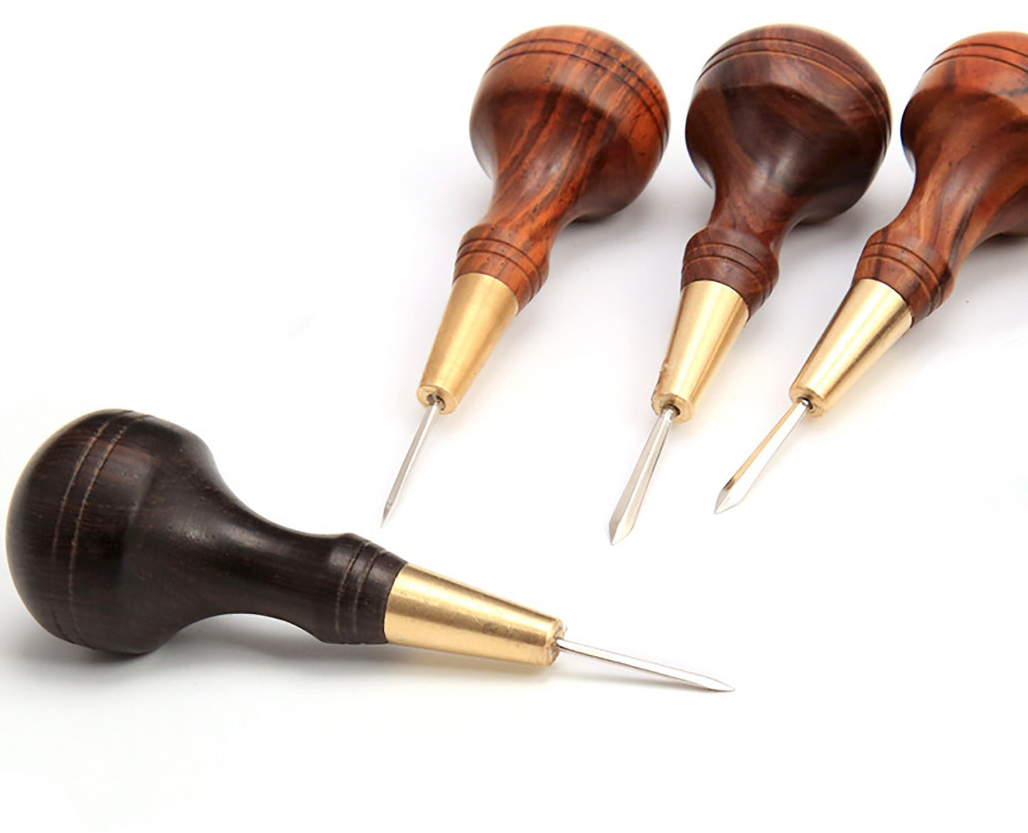 1.5/3/4/5/6mm Stitching Awl with Diamond Shape Blade cutter cutting leather cut with good wooden handle professional leather craft