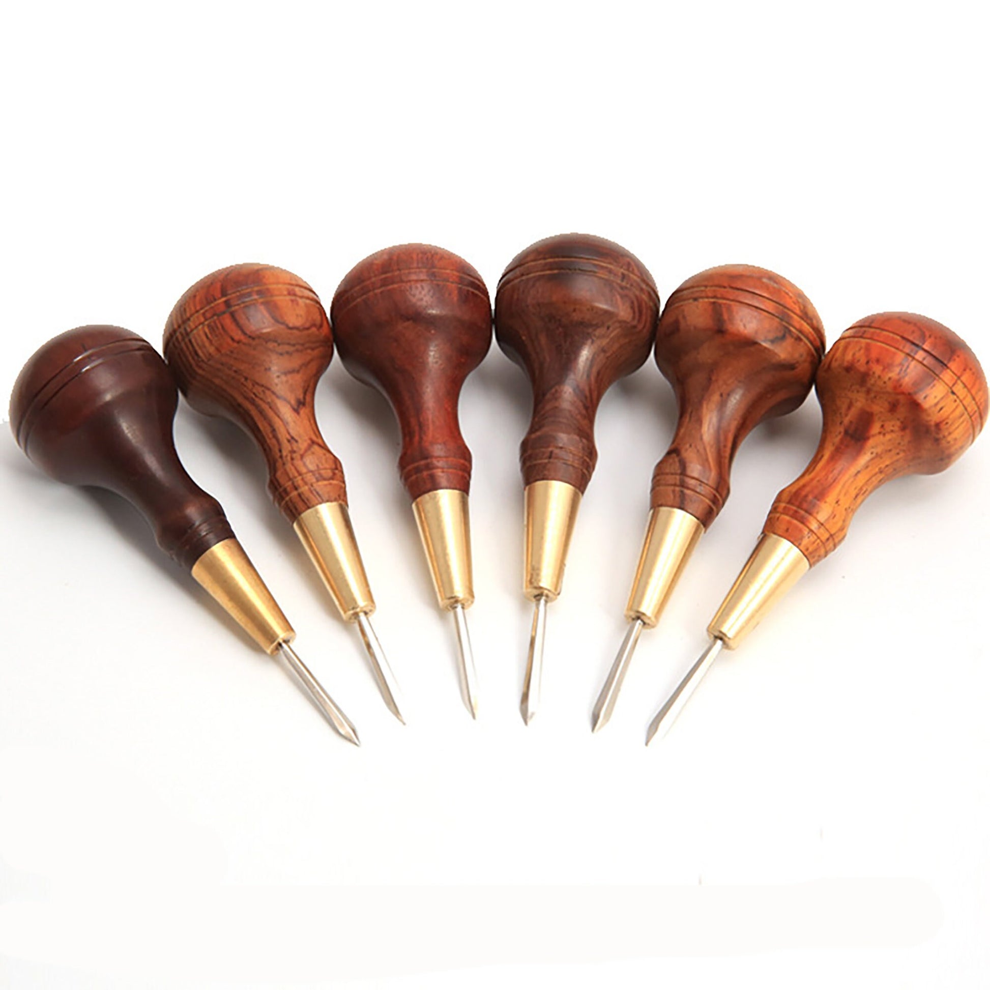 1.5/3/4/5/6mm Stitching Awl with Diamond Shape Blade cutter cutting leather cut with good wooden handle professional leather craft