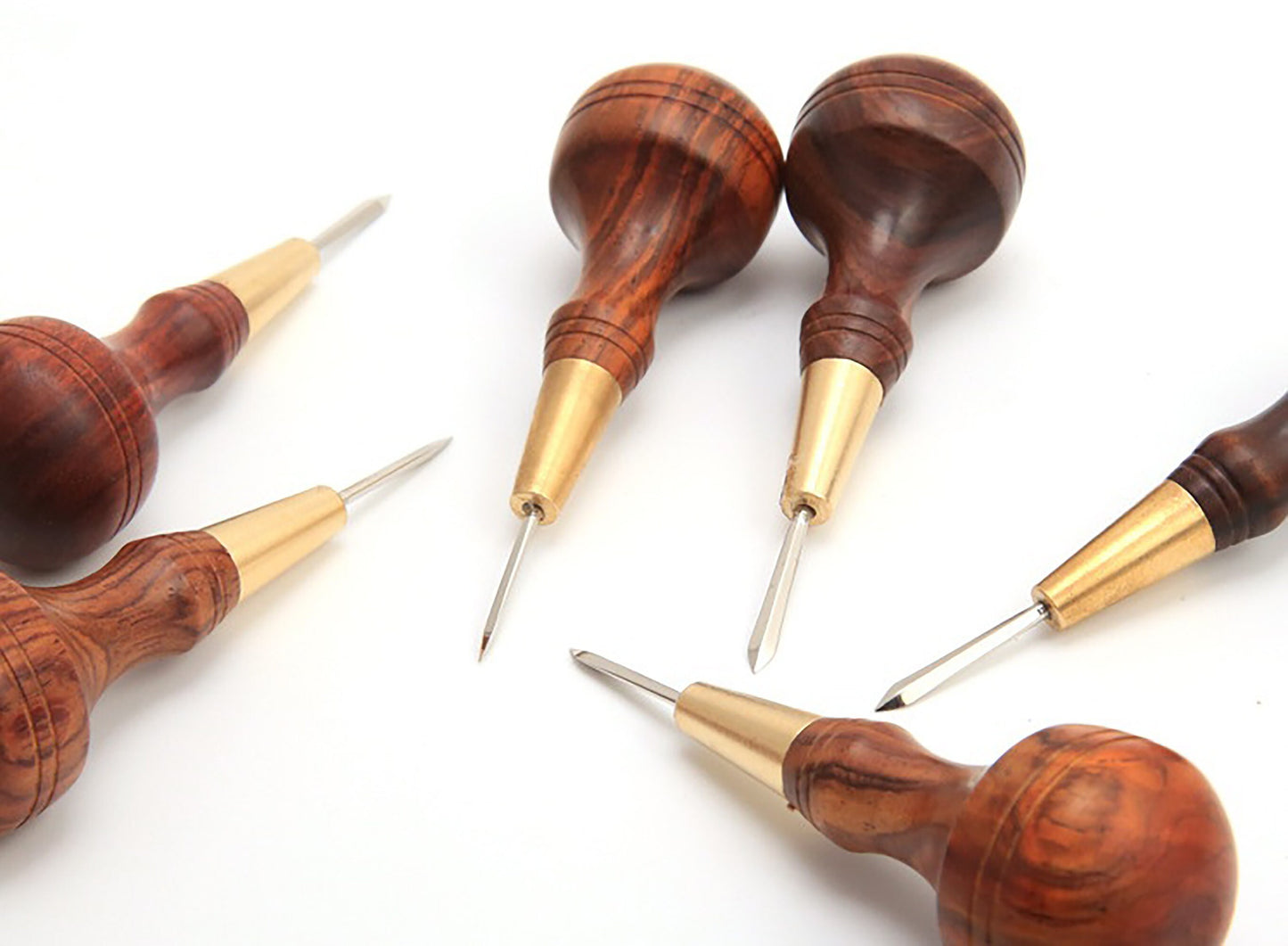1.5/3/4/5/6mm Stitching Awl with Diamond Shape Blade cutter cutting leather cut with good wooden handle professional leather craft