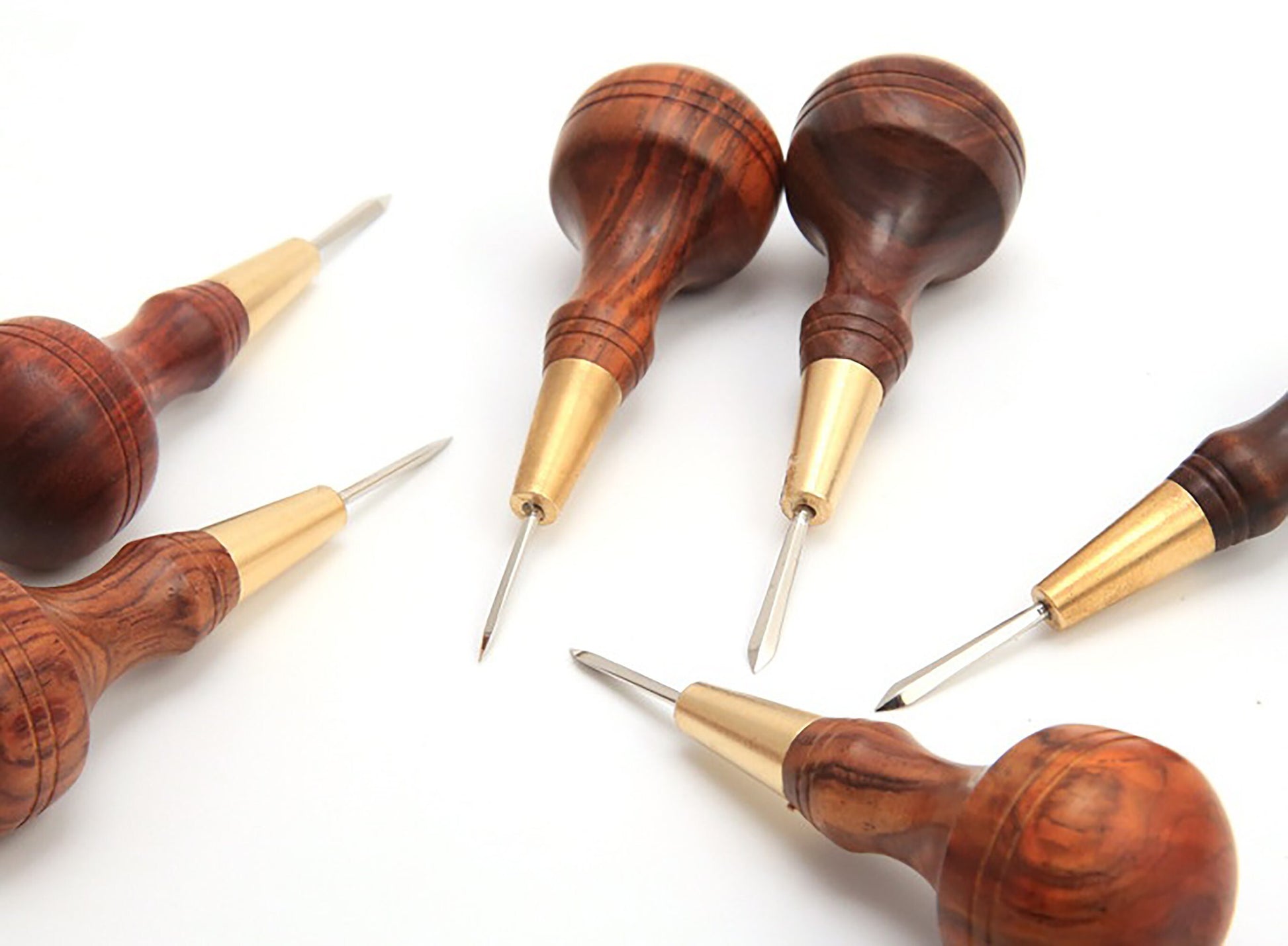 1.5/3/4/5/6mm Stitching Awl with Diamond Shape Blade cutter cutting leather cut with good wooden handle professional leather craft