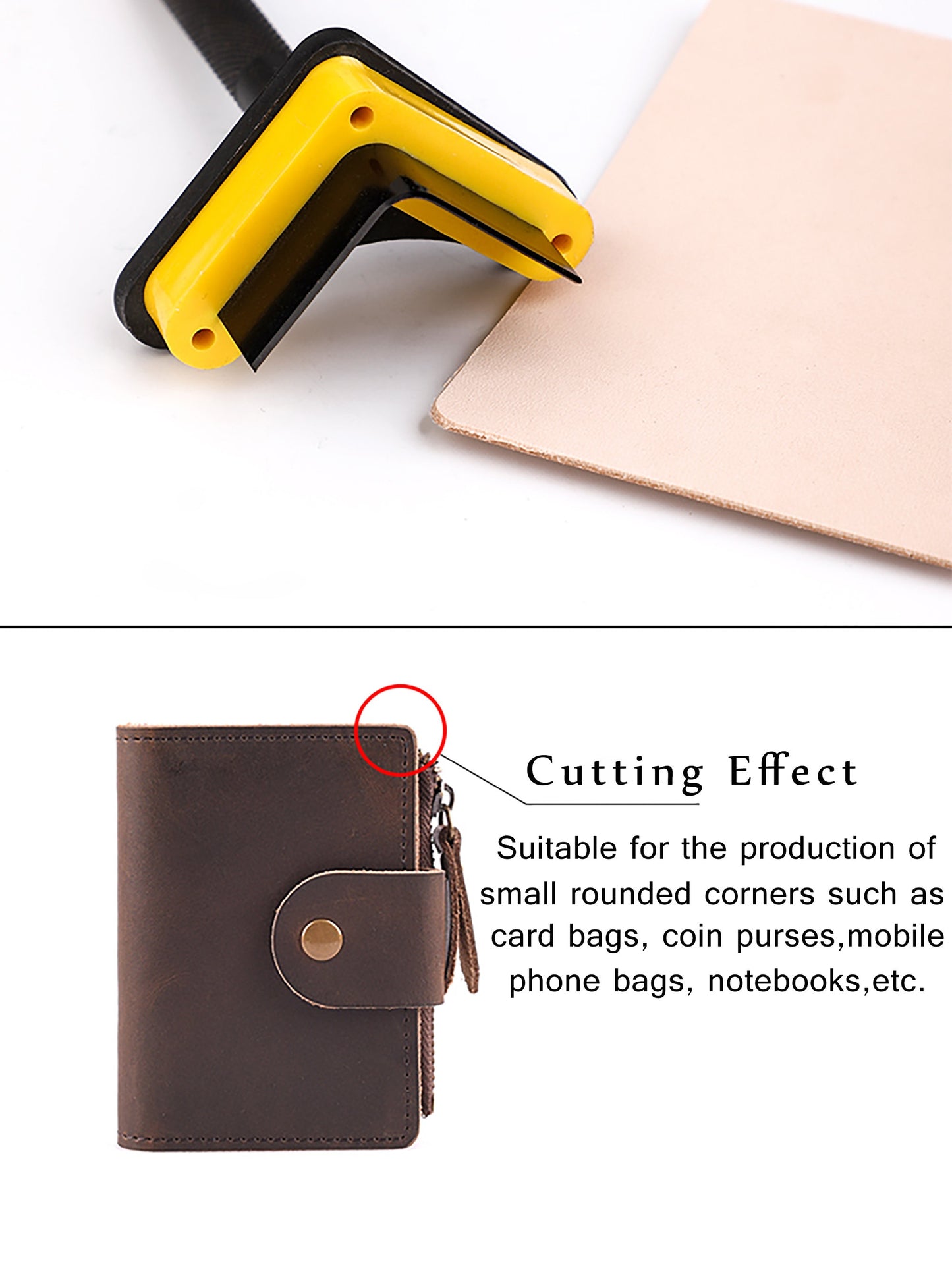 Leather Corner Punch Leather Cutting Knife Punching Tools Leather Craft Belt Strap Bag Wallet End C/V Shape Leather Round Cutter