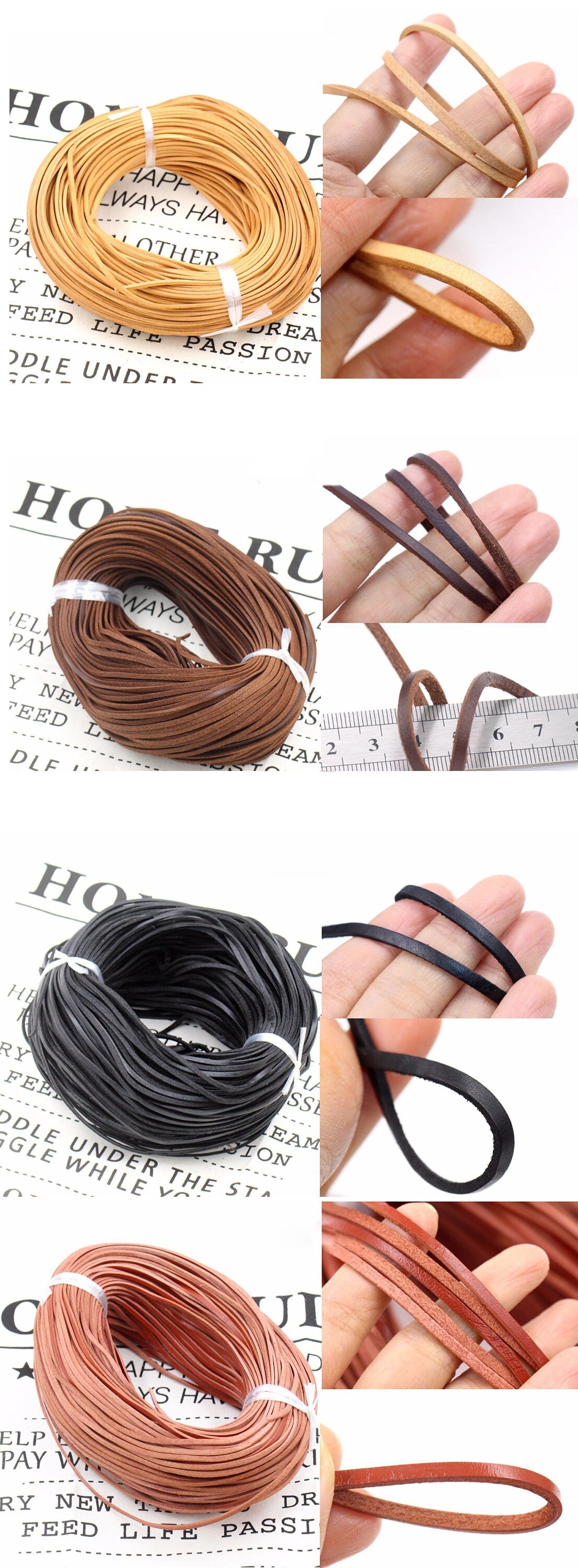 1mm Black/brown/primary color/coffee Cowhide Flat Rope,DIY Wallet Leather Material Cord,Leather rope handmade top layer cowhide woven belt